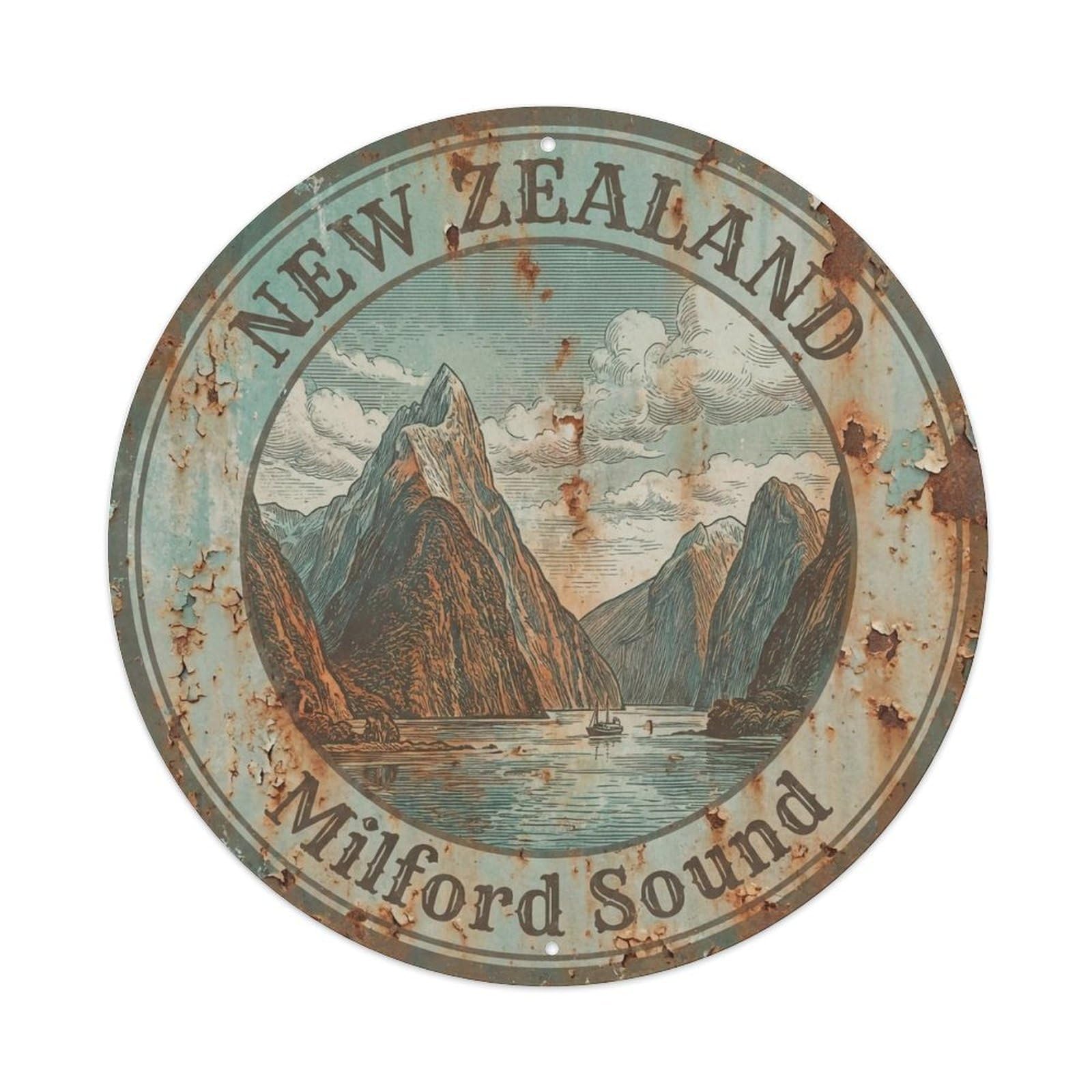 Vintage Travel New Zealand Empire Vintage Metal Tin Sign Plaque Wall Decor for Cafe, Club Bar, Office, Garden Metal Poster 8x8Inch