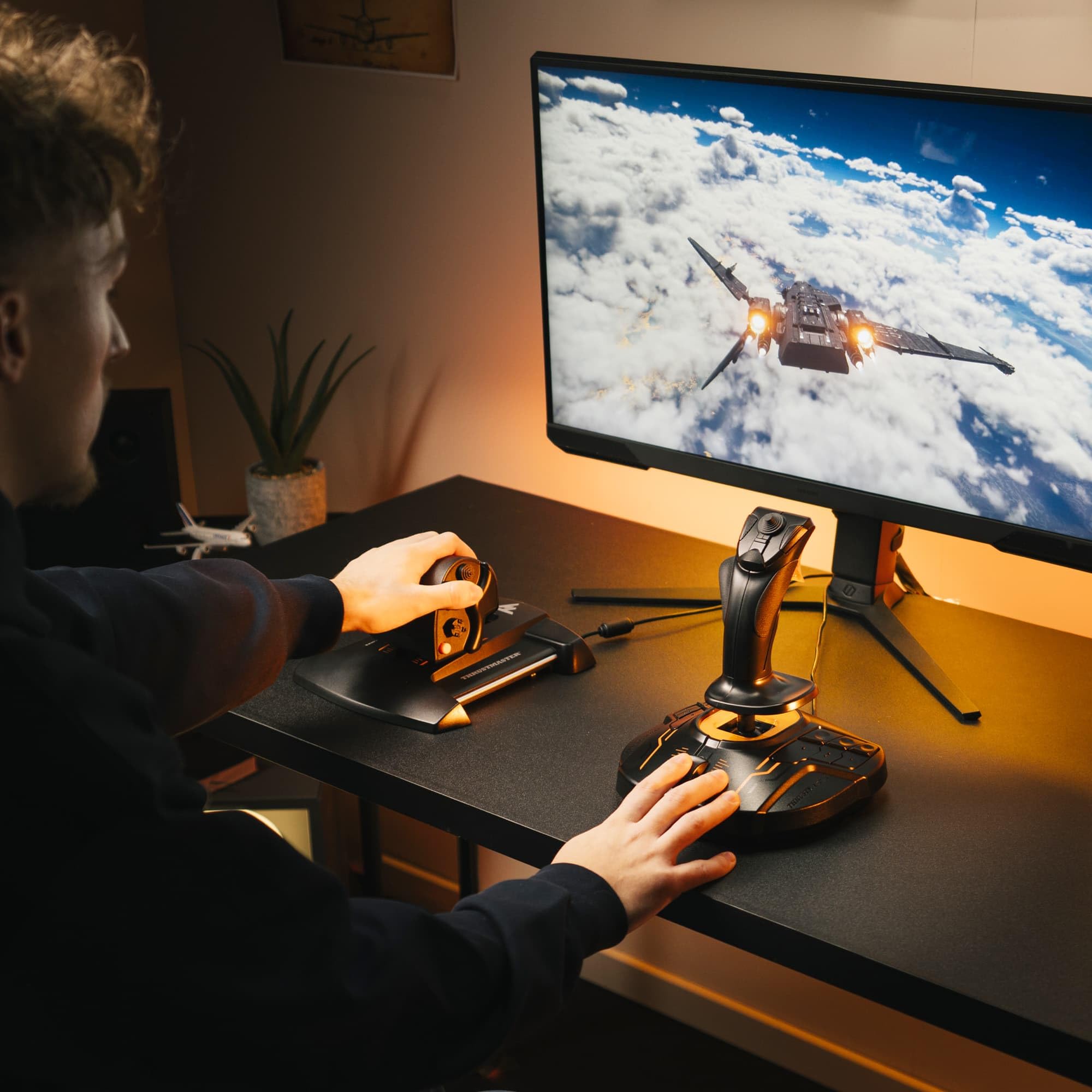 Thrustmaster T.16000M FCS HOTAS Flight Stick & TWCS Schubregler H.E.A.R.T Magnet-Technologie S.M.A.R.T Schienensystem PC