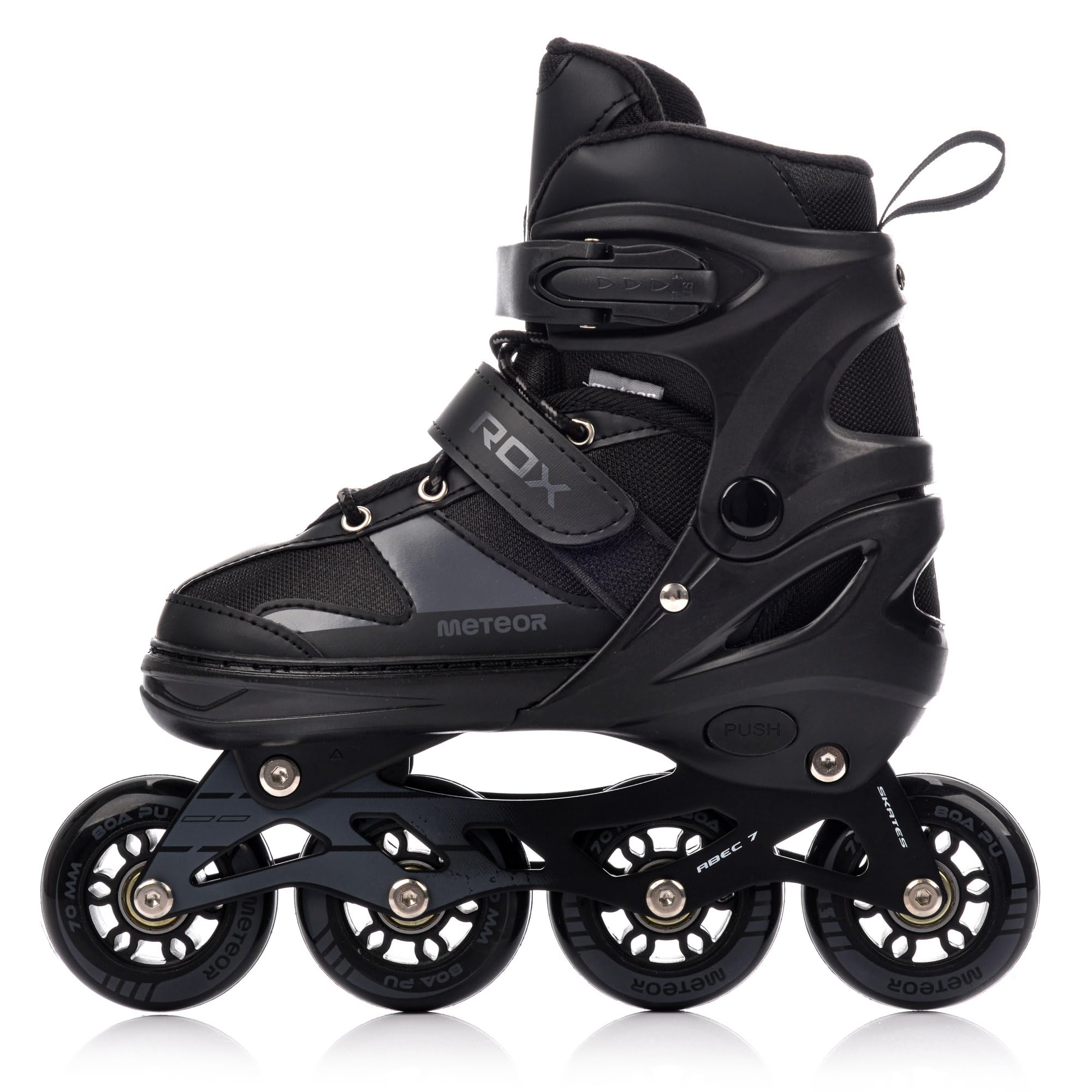 Inline Skates Children's Kids Inliners Roller Skates Rollers ABEC 7 Carbon Children's Inline Skates Adjustable Shoe Size (Black, S 30-33)