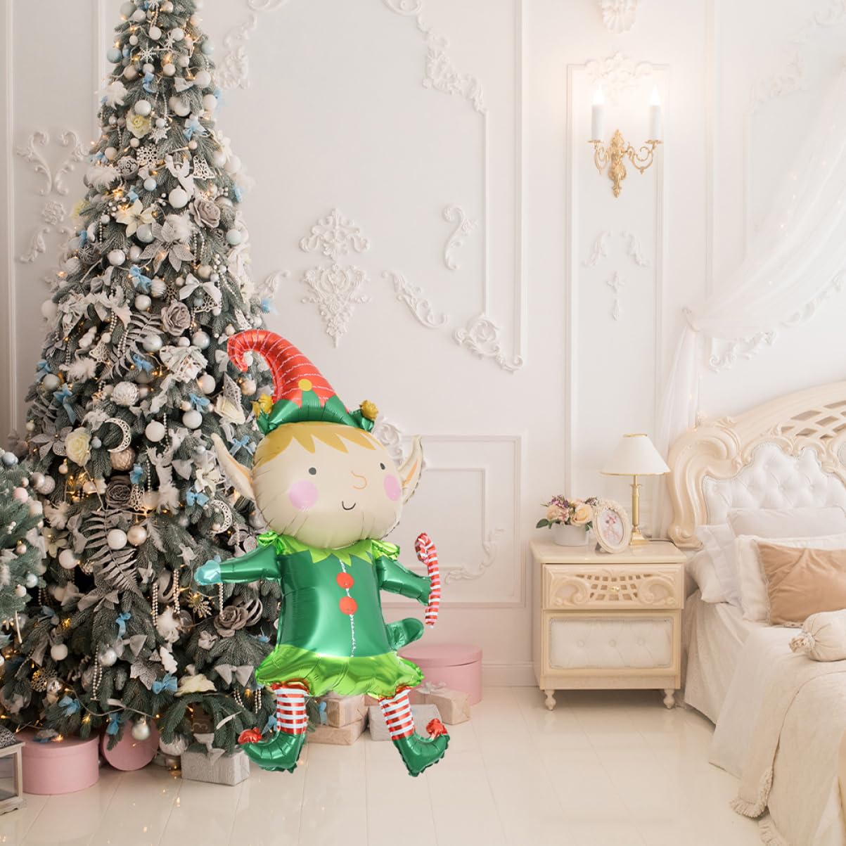 50 Pièces Décorations de Noël Ballons Jolis Aluminium Articles de Fête de Noël Ballons Décorés de Cannes