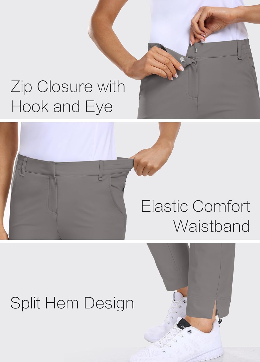 Hiverlay Womens Golf Pants Stretch Work Ankle Pants with Pockets Quick Dry Straight Business Casual Hiking Pants - Image 3