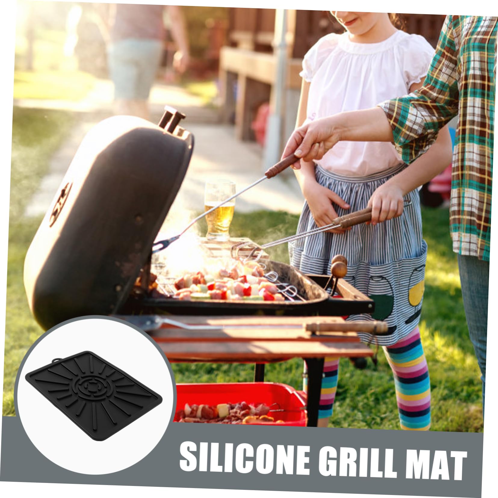 UPKOCH 2pezzi Tappetino Silicone Resistente Isolato Termicamente Barbecue Protettivo Riutilizzabile Silicone Stampo Dolci Macaron