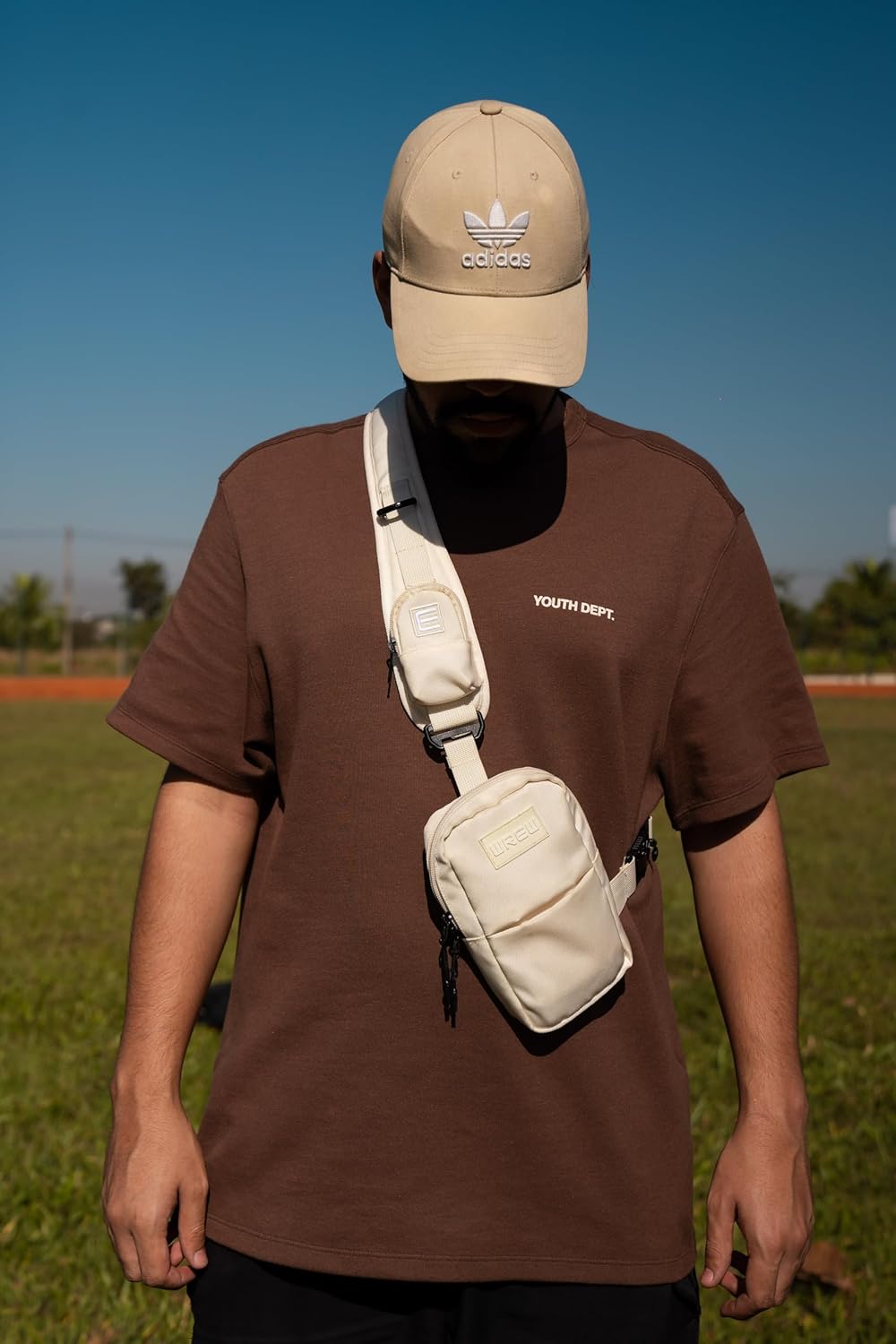 Mini Sling Bag for Men-Crossbody Bag with Shoulder Straps for Women-Multipurpose Keyholder Travel Backpack for Hiking (Beige) - Image 6