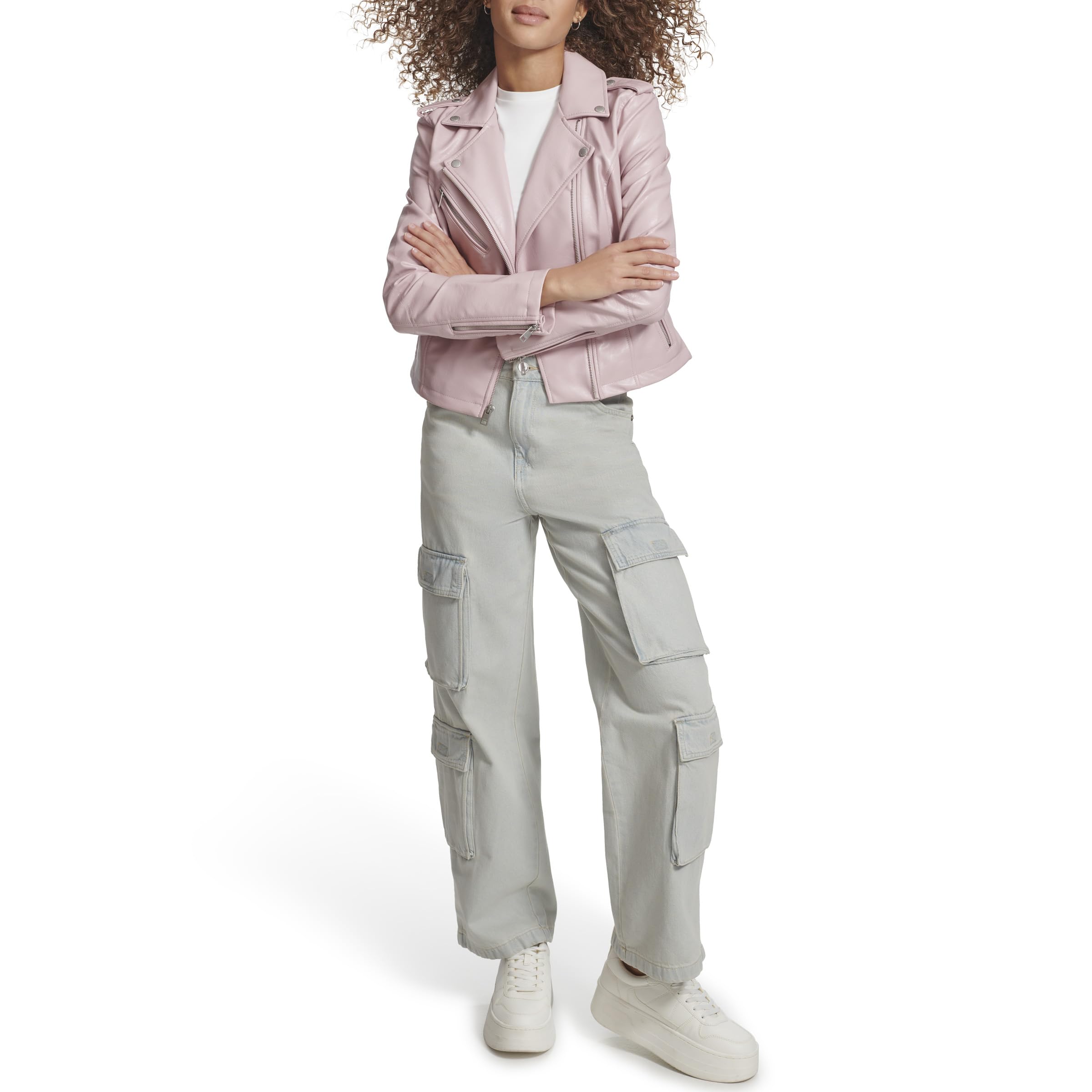 Levi's Women's The Classic Faux Leather Moto Jacket (Regular & Plus Size): Large Gloss Lilac