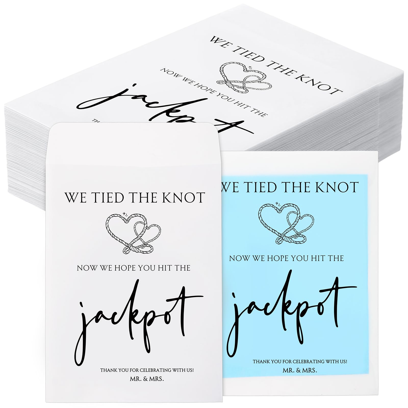MotiMind 50 Pcs Lottery Ticket Holder for Wedding Favors, Knot