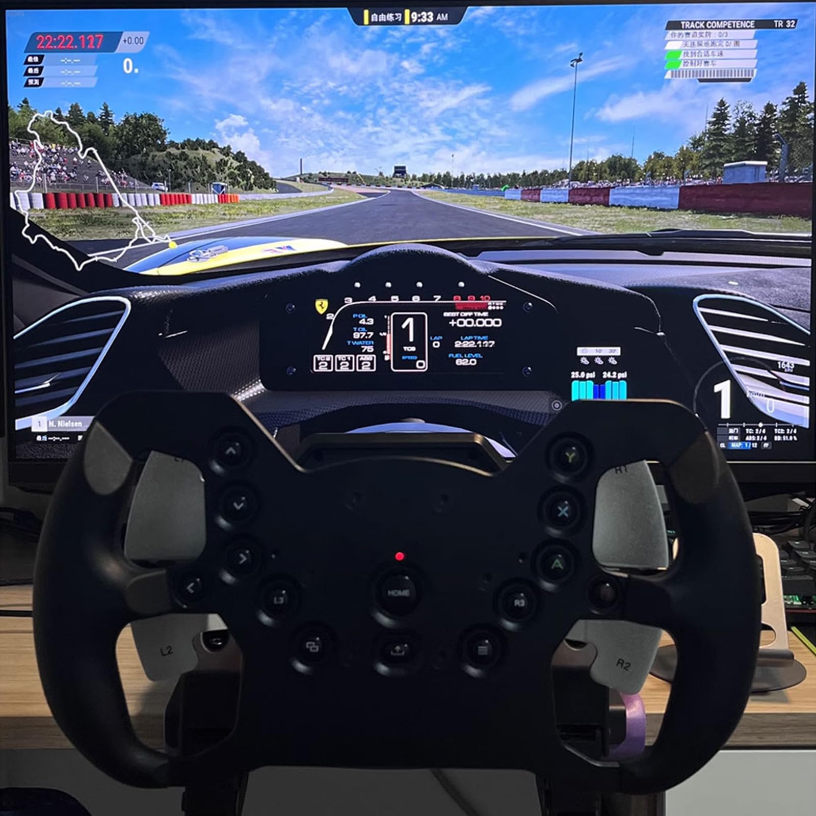 Ruota Formula F1, leggera e non distruttiva, ricambio per volante PXN V99 integro; Forza feedback fori preforati per PXN V99