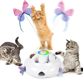 Diealles Shine Katzenspielzeug Selbstbeschäftigung, 3 in 1 Elektrisches Katzenspielzeug, Automatisches Katzen Spielzeug, Drinnen Intelligenzspielzeug, Fluttering Butterfly, Federspielzeug product image