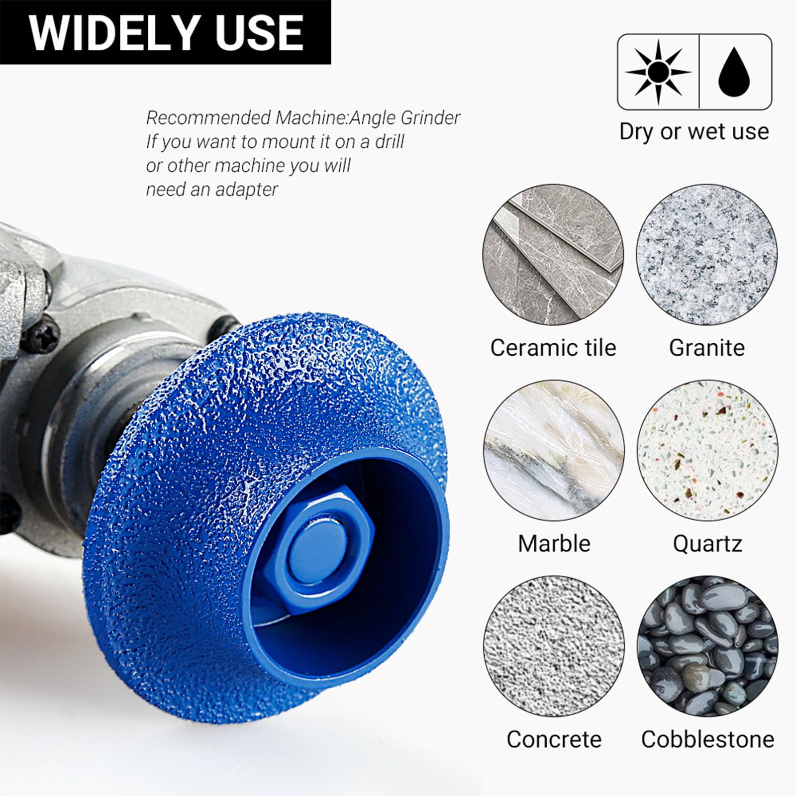 LOZLIN Ruedas de corte de diamante, ruedas de corte francesas para mármol, granito y azulejos, amoladoras angulares de montaje 5/8-11, accesorios de herramientas
