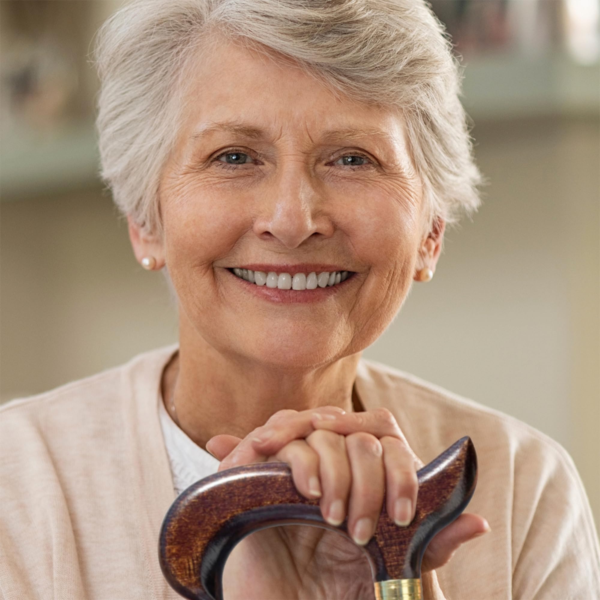 S & B Support Walking Stick, Walking Canes Made in Wood, Dark Brown Colour 92 cm, Very Sturdy. (612) Walking Stick Seniors, Elderly