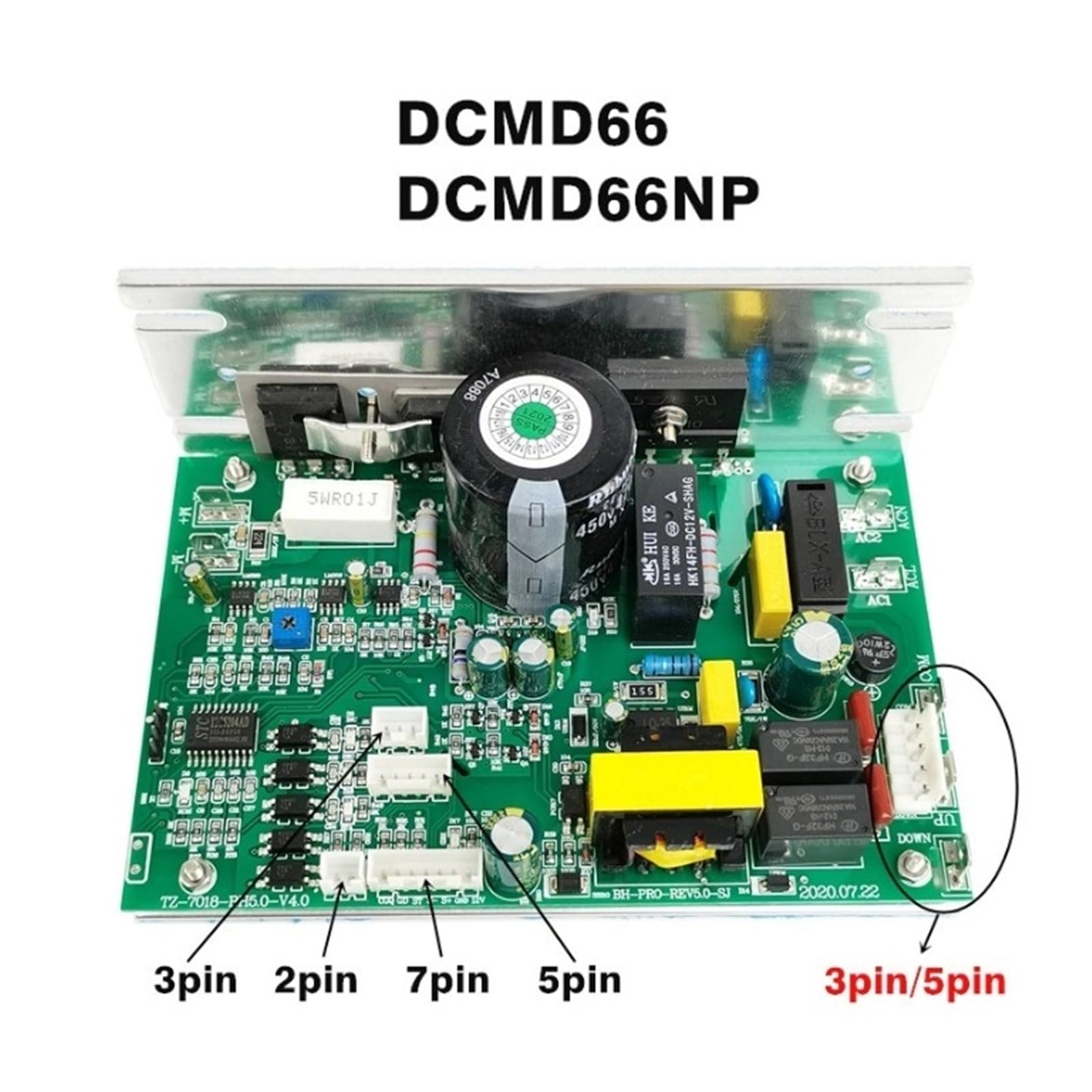 Ersatz-Laufband-Controller DCMD66 DCMD66NP, Steuerplatine for Laufband Endex DCSD57. Kompatibel Mit BH BH6435 G6515C G6448N(Replace 90-230V 3pin)