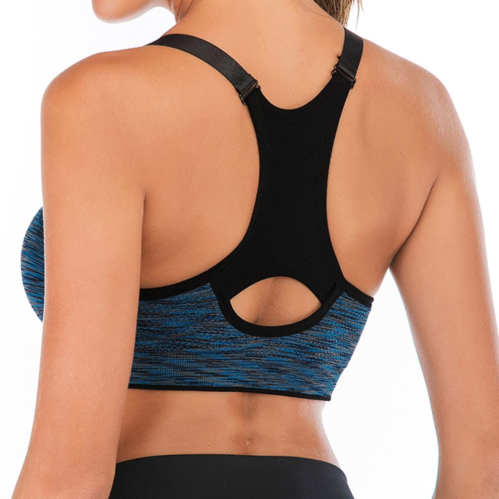 Sports Bra for Women High Yoga Running Seamless Gym Tank Top Fitness Vest Pack of 2, c, XL
