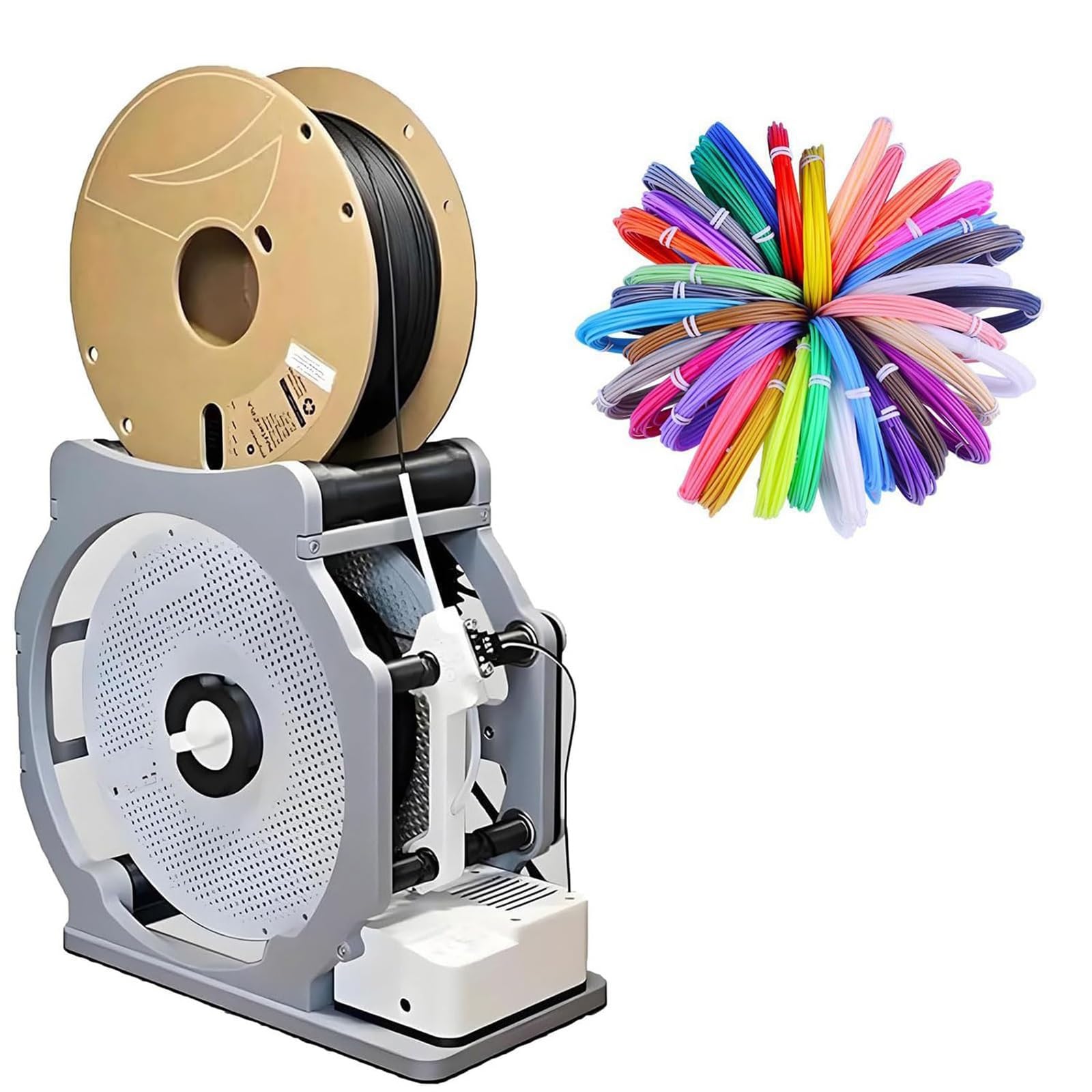 Elektryczny zwijacz szpuli, 3D, funkcja inteligentnego startu i zatrzymania, płynne obracanie, schludne nawijanie bez plątania, dla entuzjastów druku 3D, szybkie przenoszenie filamentów