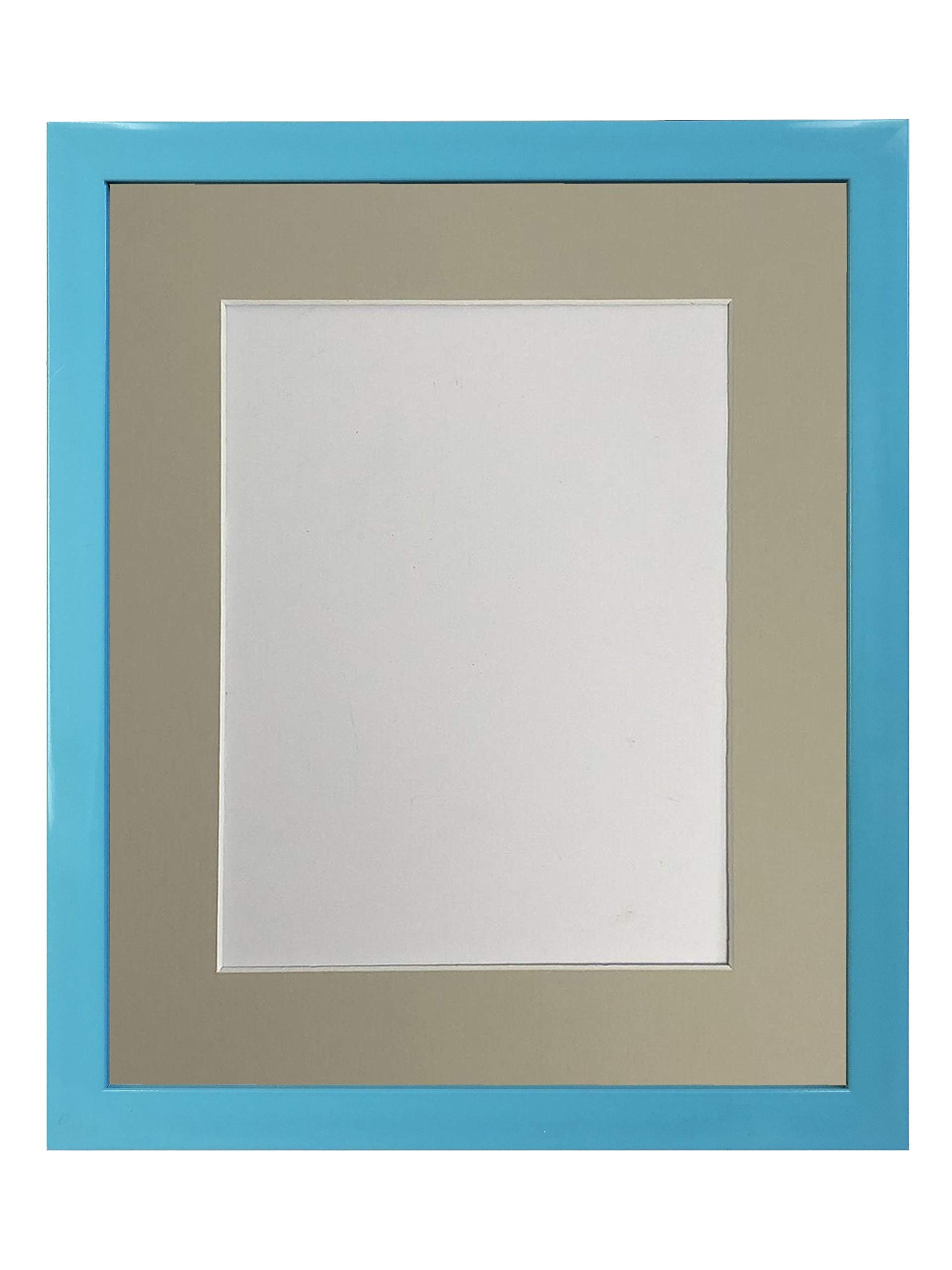 FRAMES BY POST0.75 Inch Blue Picture Photo Frame with Light Grey Mount 6 x 4 Image Size 4 x 3 Inch Plastic Glass, Moun