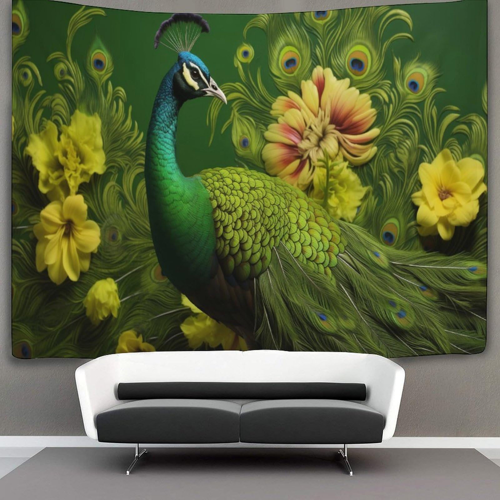 kaiyun Animal Tapestry Wall Hanging Peacock Floral Artistry Art for Bedroom Living Room Dorm Decor 130cmx150cm