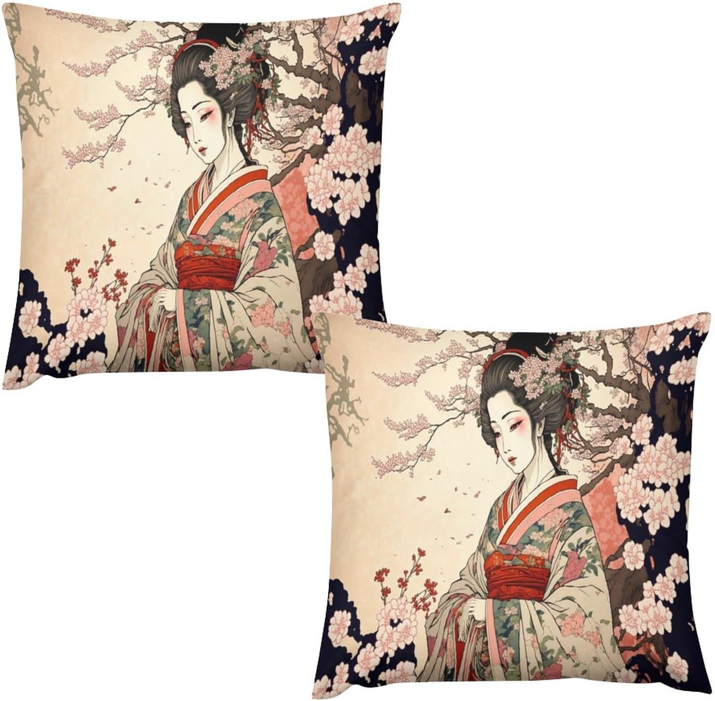 LOMADIA Japanese Pillow Case,Ployester Sofa Throw Pillow