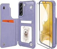 Vista 13 de VANAVAGY Funda compatible con Galaxy S22 Ultra tipo cartera con bloqueo RFID, piel sintética, cierre magnético, función atril y función atril