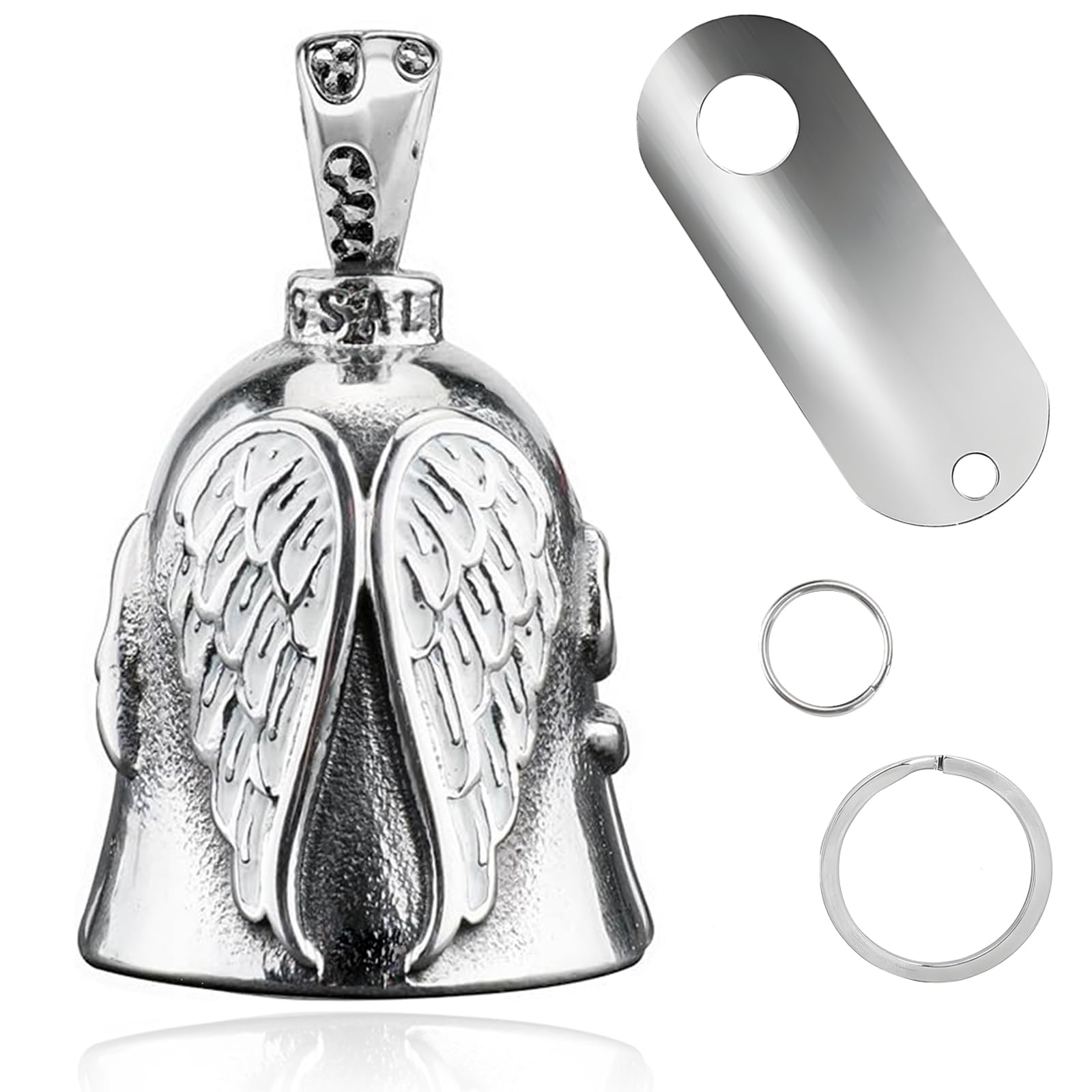 HIAHXC Guardian Bell for Motorbikes,Motorcycle Good Luck Charm & Protection Bell with Keychain Ring,Engraved Metal Biker Bell for Harley, Cruiser, Chopper,Gift for Bikers