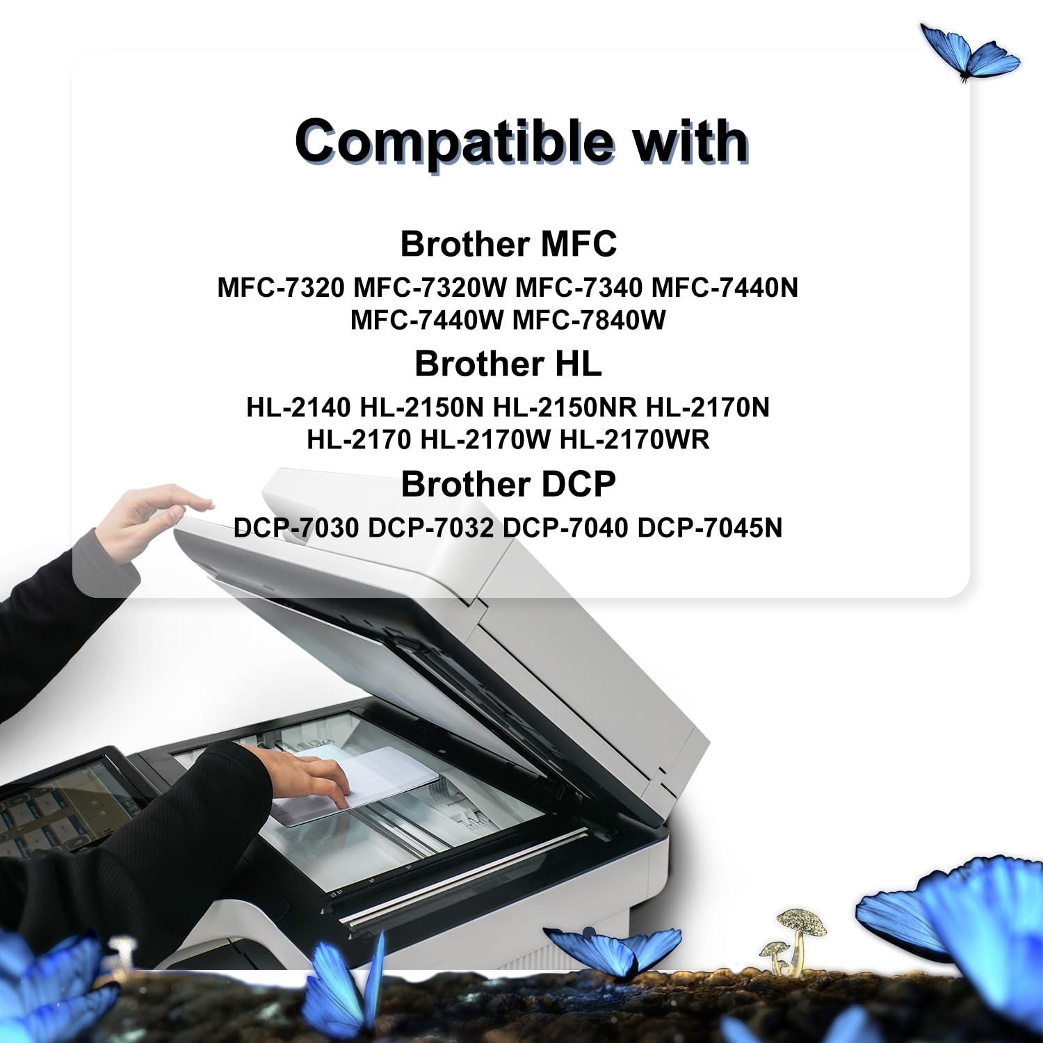 LOSMANN 1 toner e 1 tamburo compatibili per Brother TN2120 DR2100 DCP-7030 DCP-7040 DCP-7045N 2140N 2150N 2170 2170W MFC-7320 MFC-7440N MFC-7840W (2 Pack)