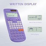 Scientific Calculators, IPepul Purple Math Calculator with 417 Function | Solar Battery Power and 4-Lines Display, School Supplies for Middle High College Students Teachers (Purple)