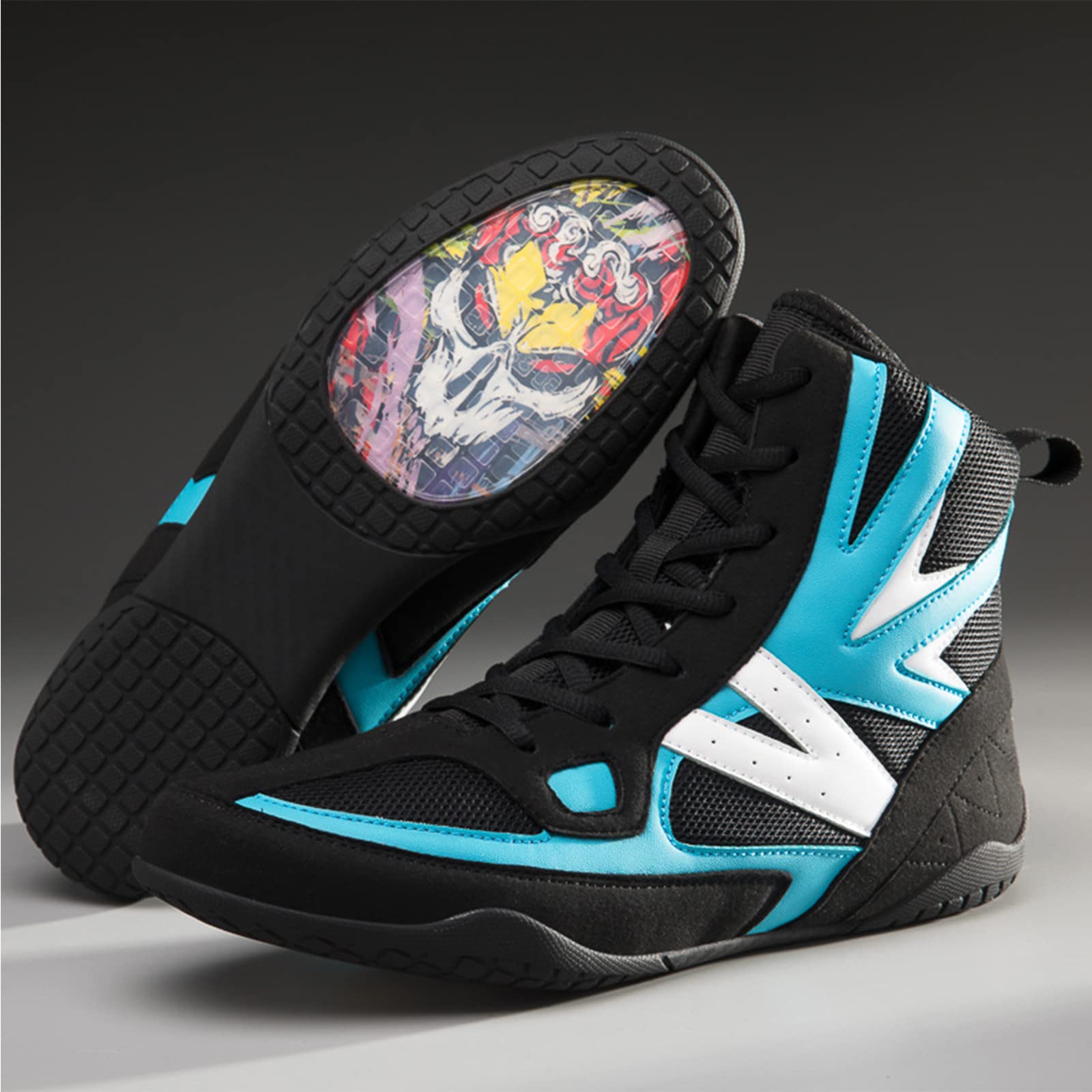 NGARY Zapatos de lucha libre para hombre, botas de levantamiento de pesas, de malla, ligeros, para culturismo, gimnasio, entrenamiento
