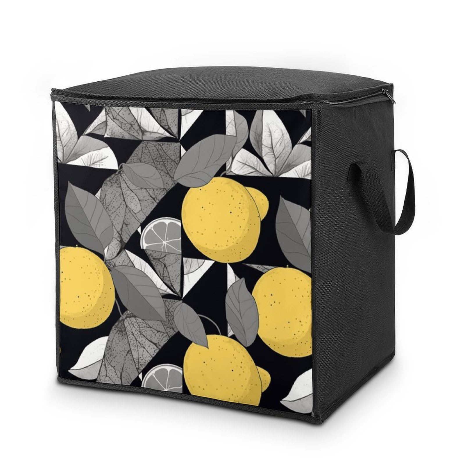Fekiloot Style Geometric Lemon Pattern Storage Bags With Reinforced Handles,Moving Bag With Zipper,Closet Organizers,Compression Packing Cubes