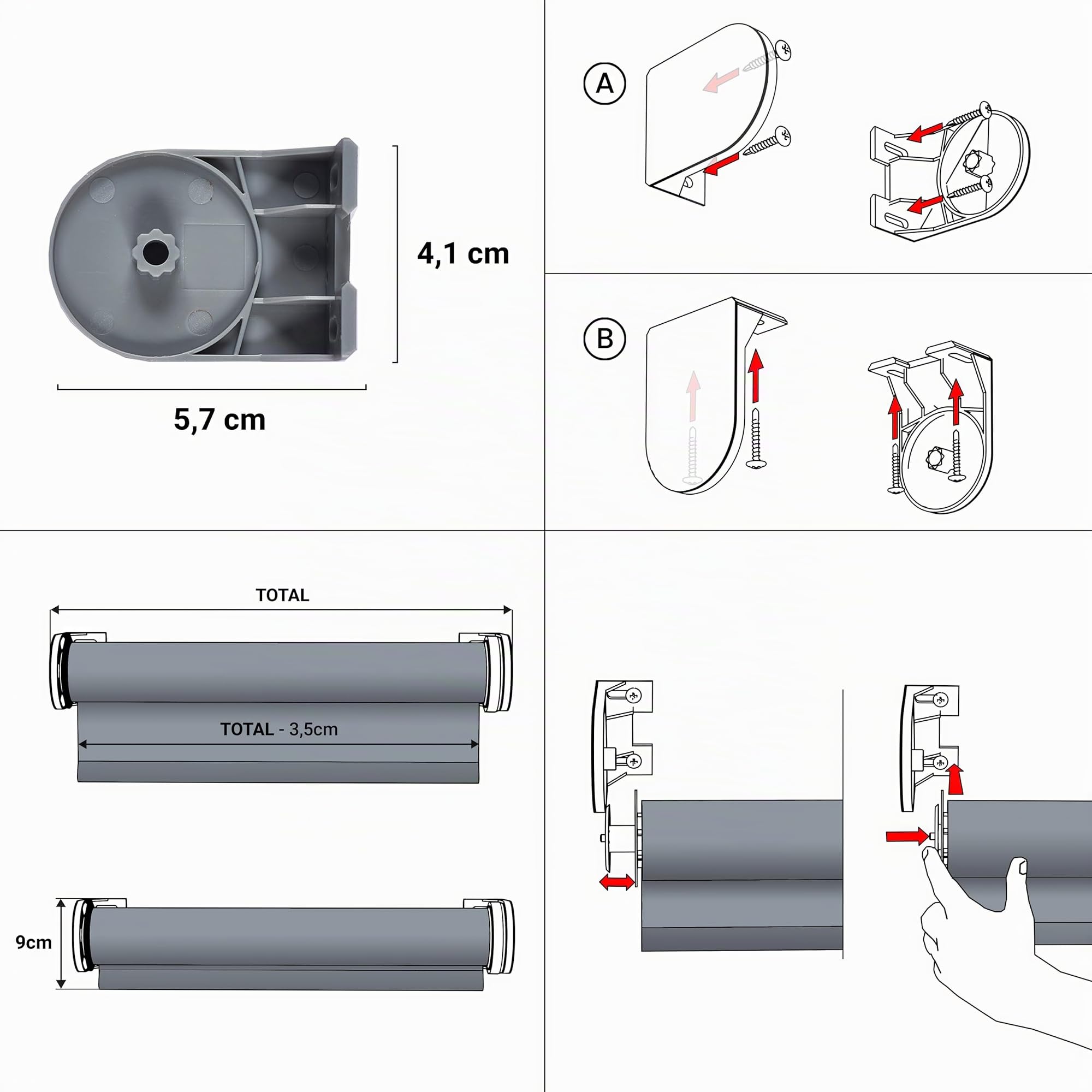 STOR PLANET | Store Électrique Intérieur Occultant Night, Isolation Thermique, Stores Motorisés pour Chambre, Cuisine, Salon, Store Automatique Fenetre et Porte | Night Gris, 120x250cm