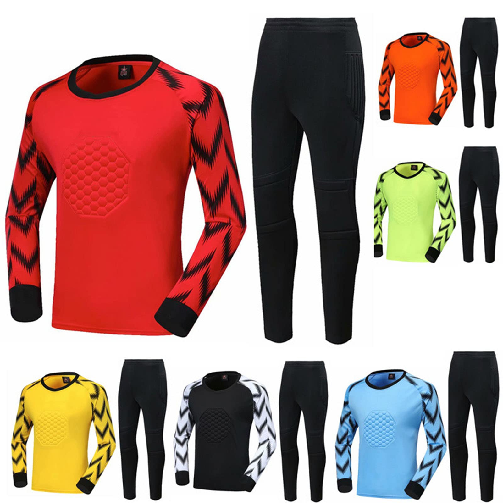 Jersey de Portero de fútbol Camisetas y Pantalones de Portero de fútbol Personalizados con Nombre y número Logotipo del Equipo para niños y Adultos