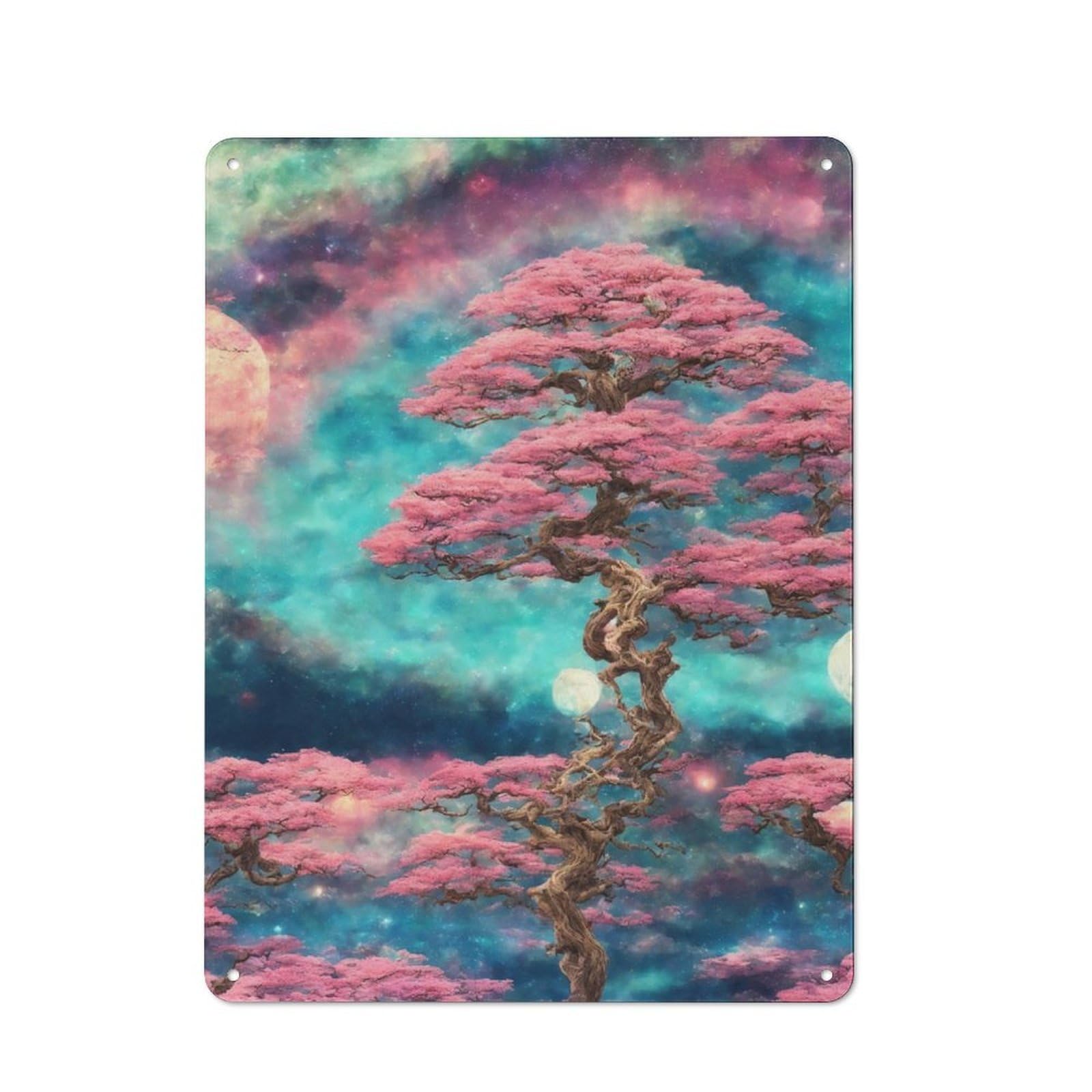 Junmoney Bonsai Tree Vintage Tin Sign 40X30cm With For Guest Room Or Hallway, Suited To Wall Displays In Guest Rooms And Hallways