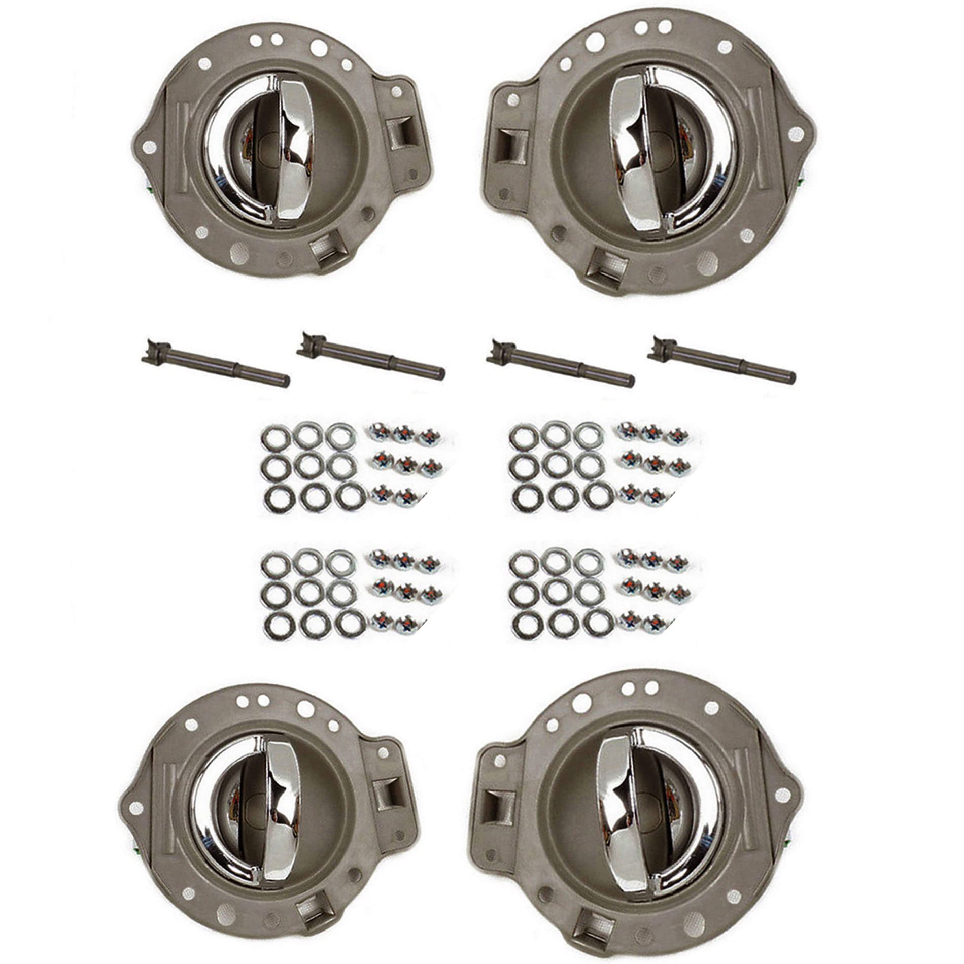 Advance Ignition Upgraded Inside Inner Door Handle Compatible with Jeep Commander 2006-2010 Khaki and Chrome 4PCS 2006 2007 2008 2009 2010