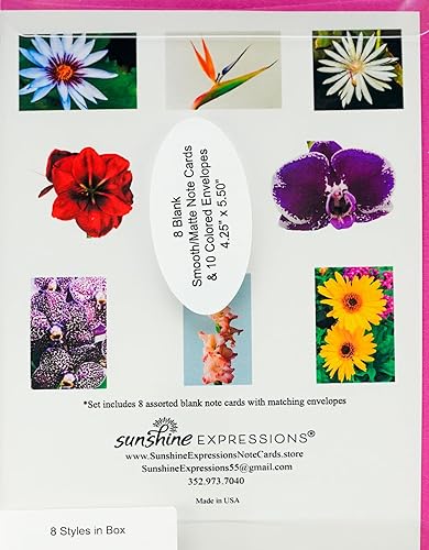 Miniatura 106 de Blooming Flowers – Orquídea Phalaenopsis – Tarjetas fotográficas de alta gama, pesadas y suaves, 8 con 10 sobres de colores, juego en caja