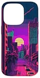 Japanese City Indie Aesthetic Glitch Art 80s 90s Vaporwave Case for iPhone 14 Pro