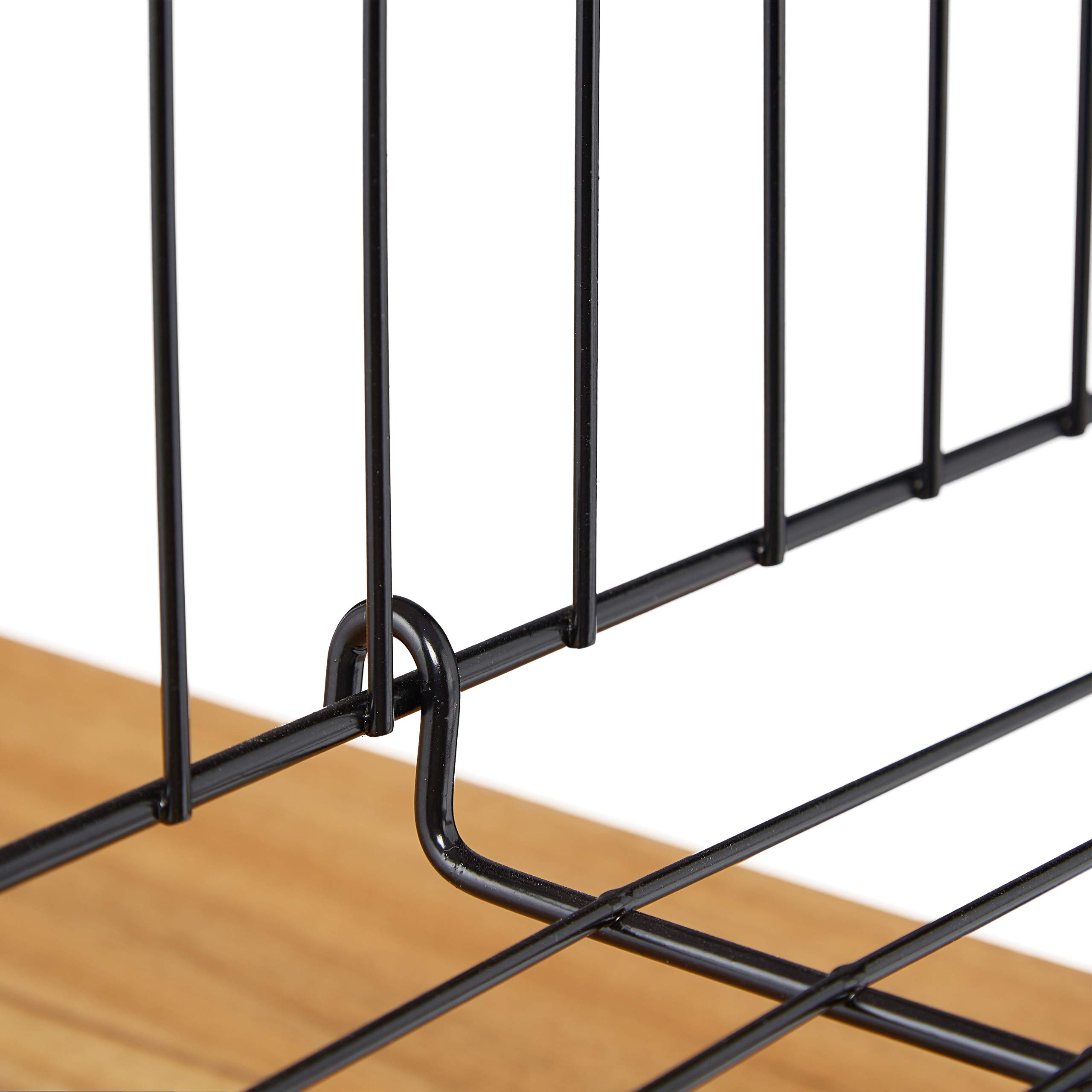 Relaxdays Chariot de Service, Cuisine,3 Supports, paniers, Industriel, métal et MDF, HlP 84x83x37 cm,Noir,Brun Clair