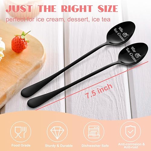 Miniatura 6 de Regalos de aniversario de boda para parejas, regalos para parejas, cuchara de helado personalizada, regalos para él y ella, regalos de cumpleaños,