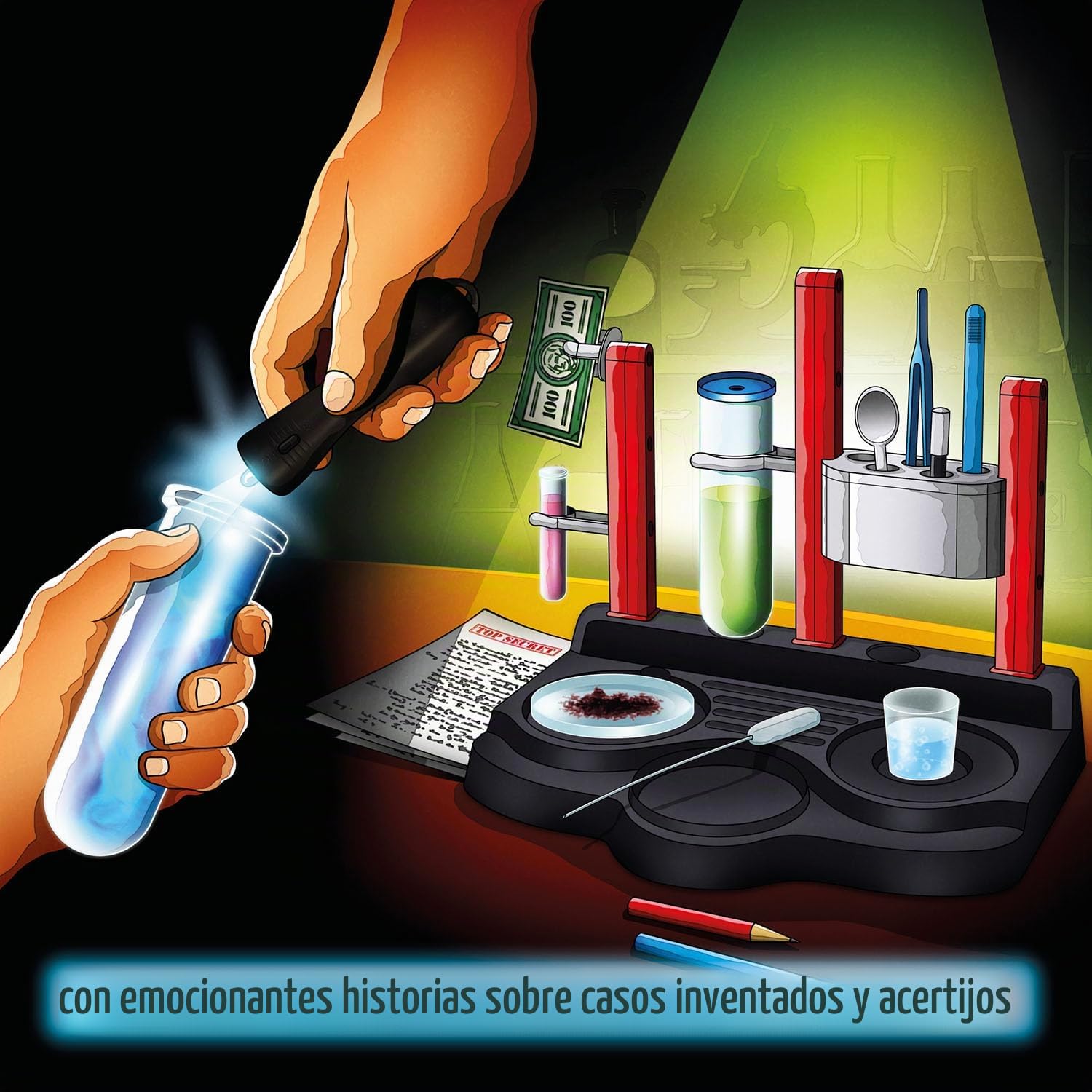 Kosmos 617240 Spy Labs Incorporated Forensic Investigation Kit, Detective Laboratory, Analyse Evidence and Solve Cases, Detective Toys for Children, multilingüe Instructions in DE, EN, F, IT, ES, NL