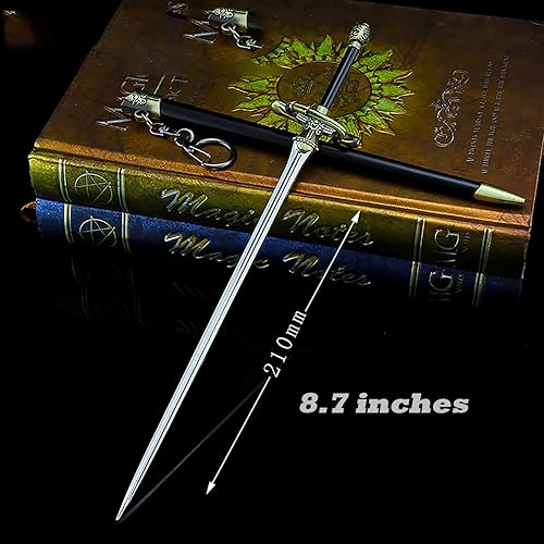 Miniatura 2 de FAYAIALO Espada de aguja Arya Stark de 8.2 pulgadas de metal Jon Snow Longclaw Jaime Lannister Valyrian Sword Collections Gift, Juego de 4 piezas