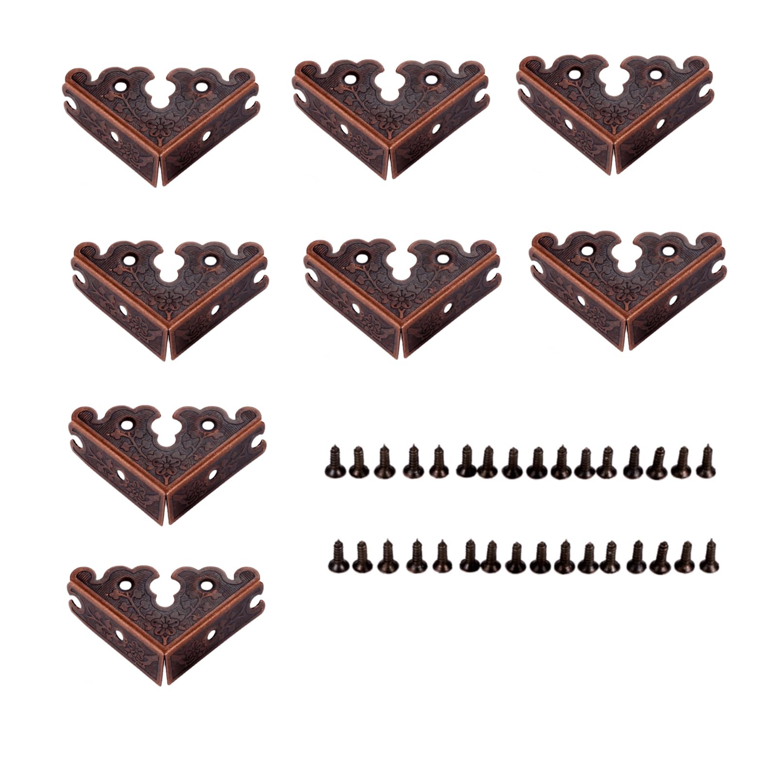 dophee 8Pcs Decorative Corner Protectors, Retro Style Edge Safety Guards Covers for Picture Frame Album Jewelry Box Gift Box Wooden Case Chest Tables