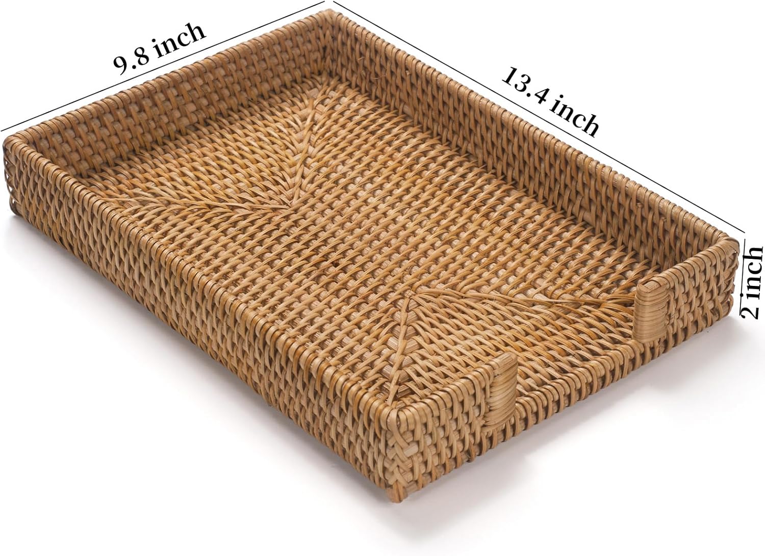 Rattan Letter Tray, Wicker Desk Tray, Woven Desktop Basket Organizer for Papers, Documents, Magazines, Files