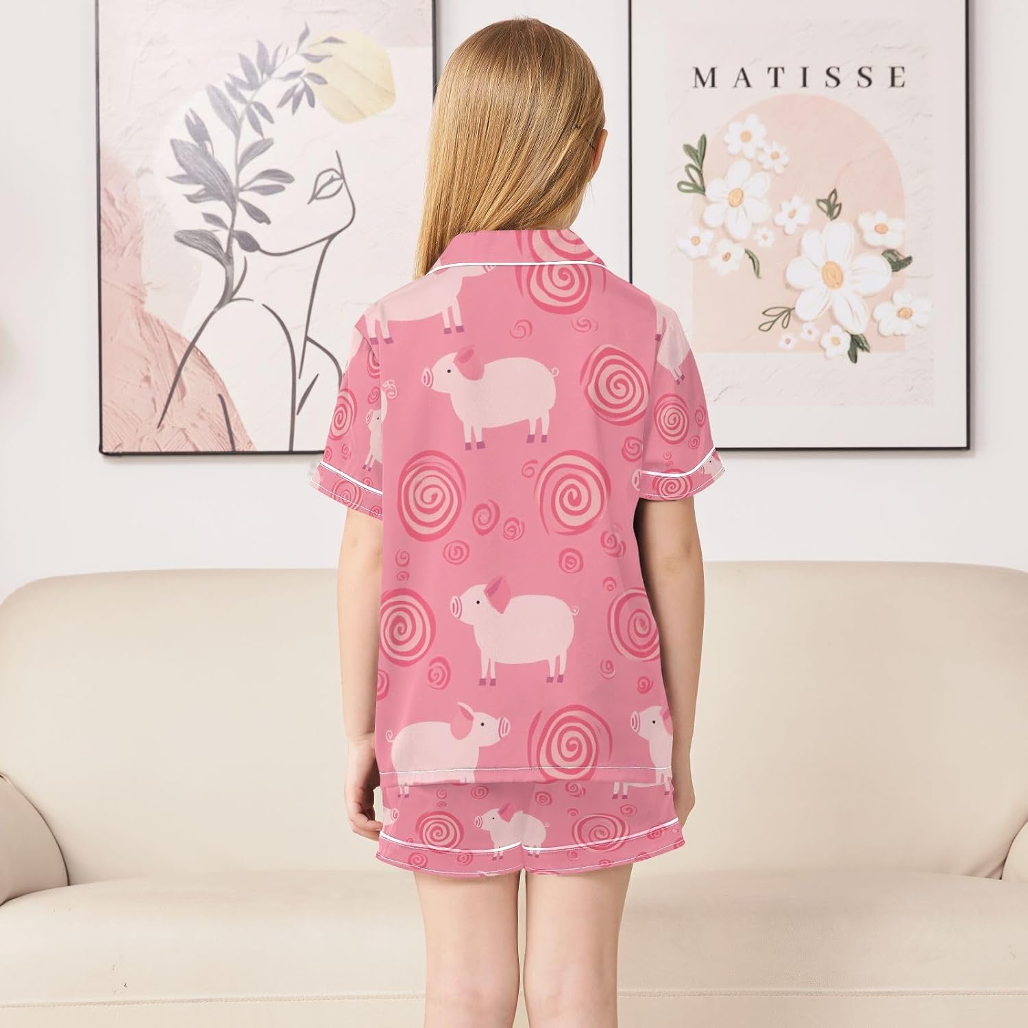 Silk Pajamas Sets Soft Satin 2 Piece Pjs Set Short Sleeve Sleepwear Nightwear