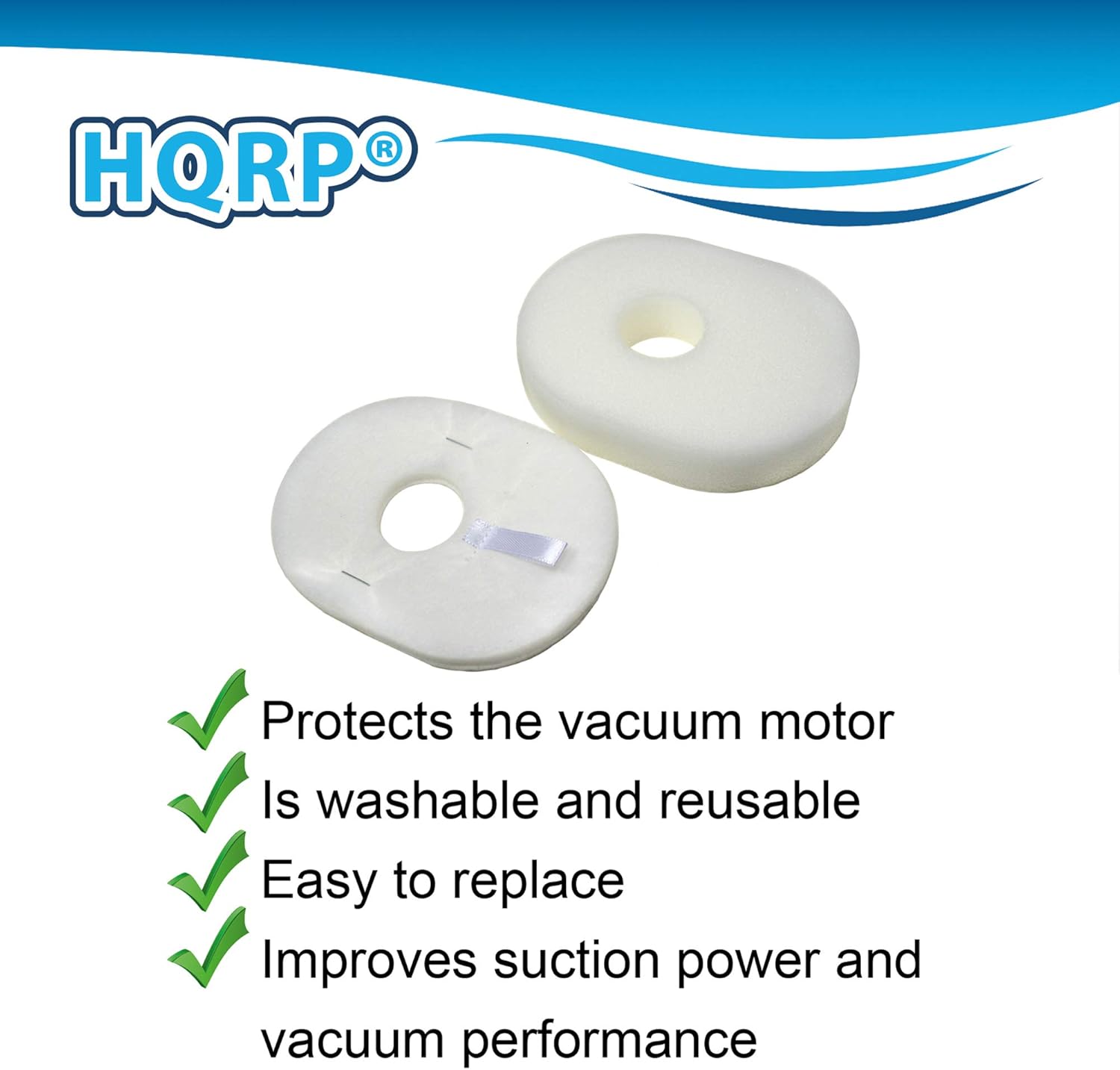 HQRP 10-pack Foam & Felt Filter Kit compatible with Shark Rocket Deluxe UV450 UV450CCO UV450CCOFS Ultra-Light Upright Vacuum