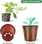 Nursery Pots, PEYOU 100 Pack 4" Plastic Plant Pots, Plant Flower Seedling Pots, Reusable Seed Starting Pots for Seedlings Transplanting Small Plants Growing