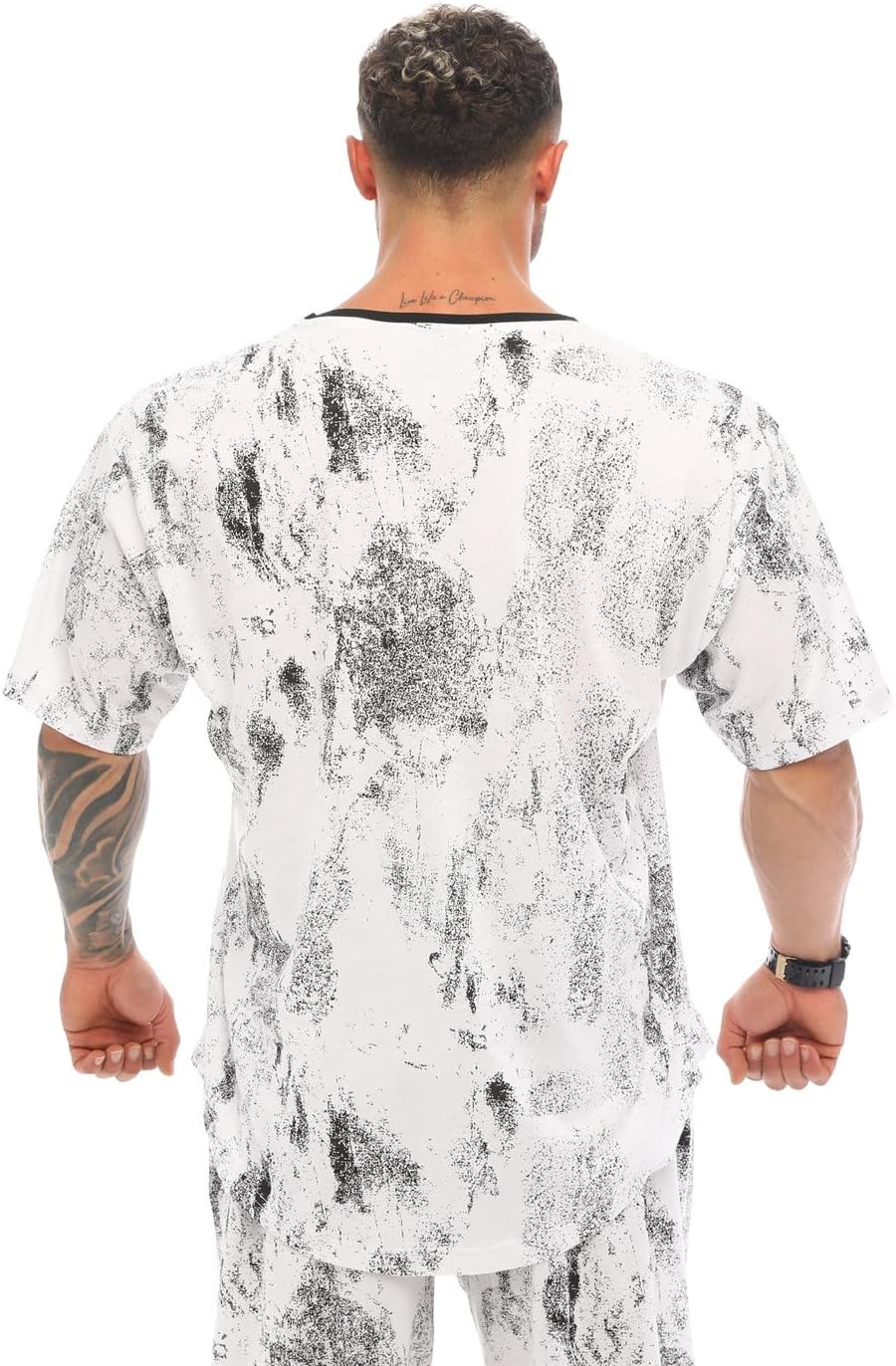 Men's Oversize T-Shirt 100% Cotton Gym Rag Top Active Tee