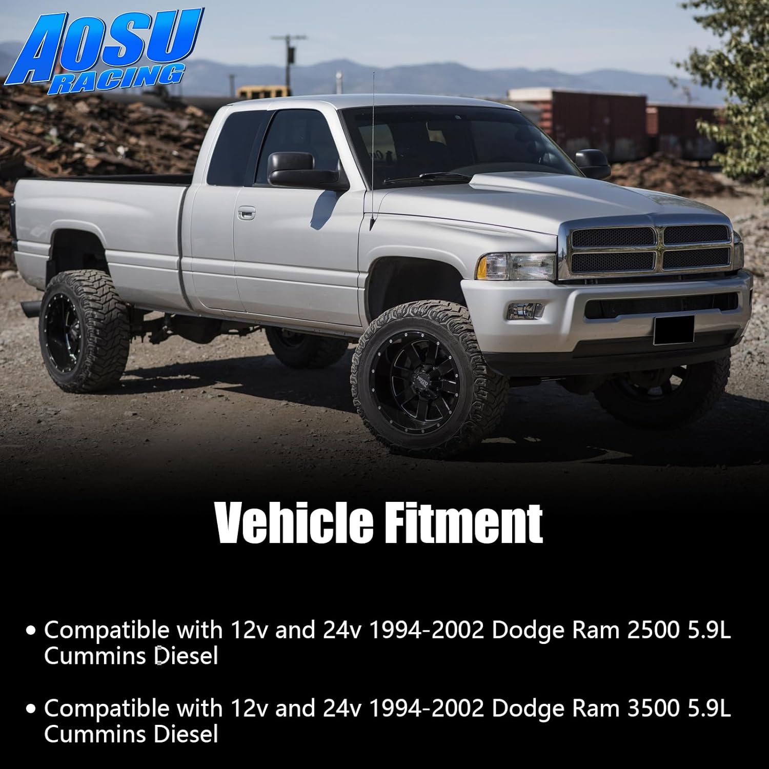 Aluminum Intercooler Pipe Kit & Silicone Boots Compatible with 1994-2002 Dodge Ram 2500 3500 5.9L, Reduce Turbulence & Maximize Airflow to The Engine