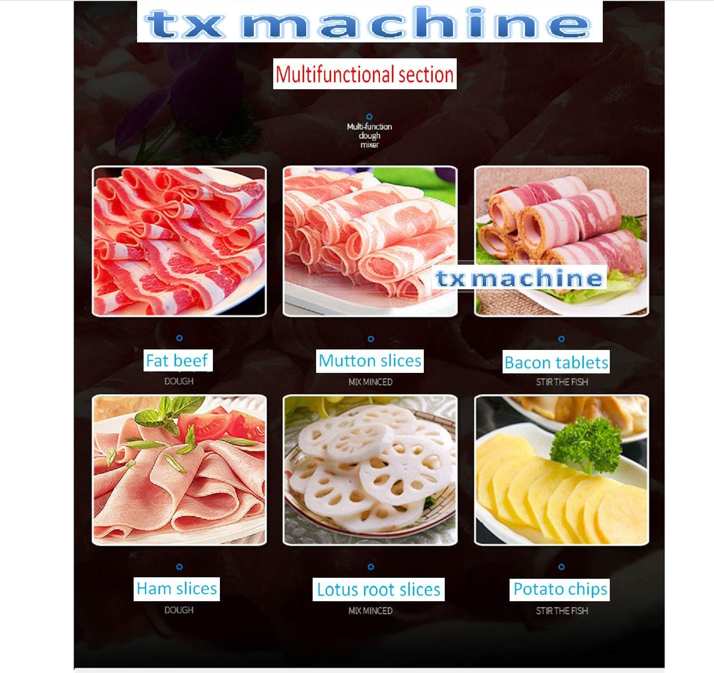 Meat Cutter Commercial Fully Automatic Fat Beef and Mutton Roll Slicer Electric Planer Multifunctional Beef Roll Machine with Germany Imported blades (110V/60HZ, 12inch semi-automatic slicer)