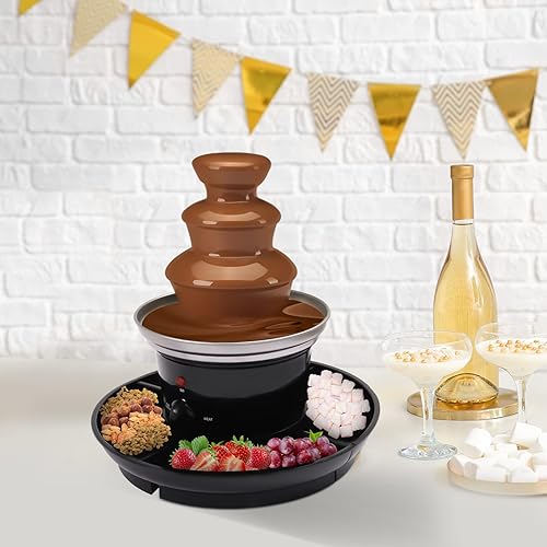 Miniatura 5 de 3 Tier Chocolate Fountain Machine, 40W 120V 1Lb Capacity Electric Chocolate Fondue Fountain Machine Stainless Steel Electric Melting Machine with