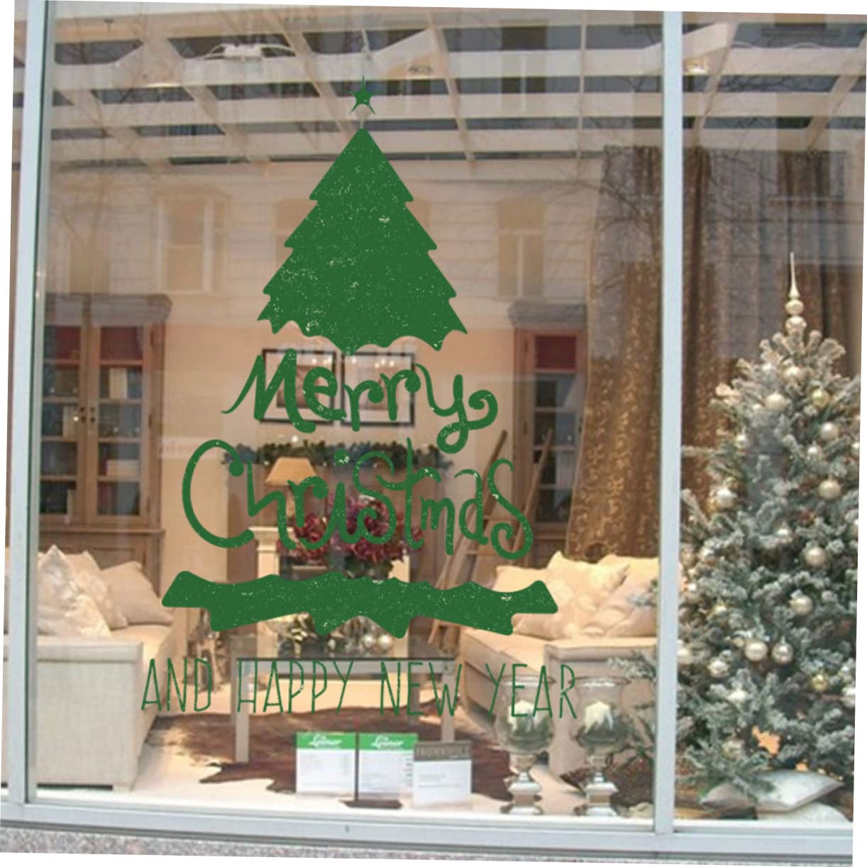 PRETYZOOM 3 Set Adorabili Adesivi Per Finestre Natalizie A Forma Di Albero in Pvc Decorazione Festiva Per La Casa Per Feste 2 Fogli * 3