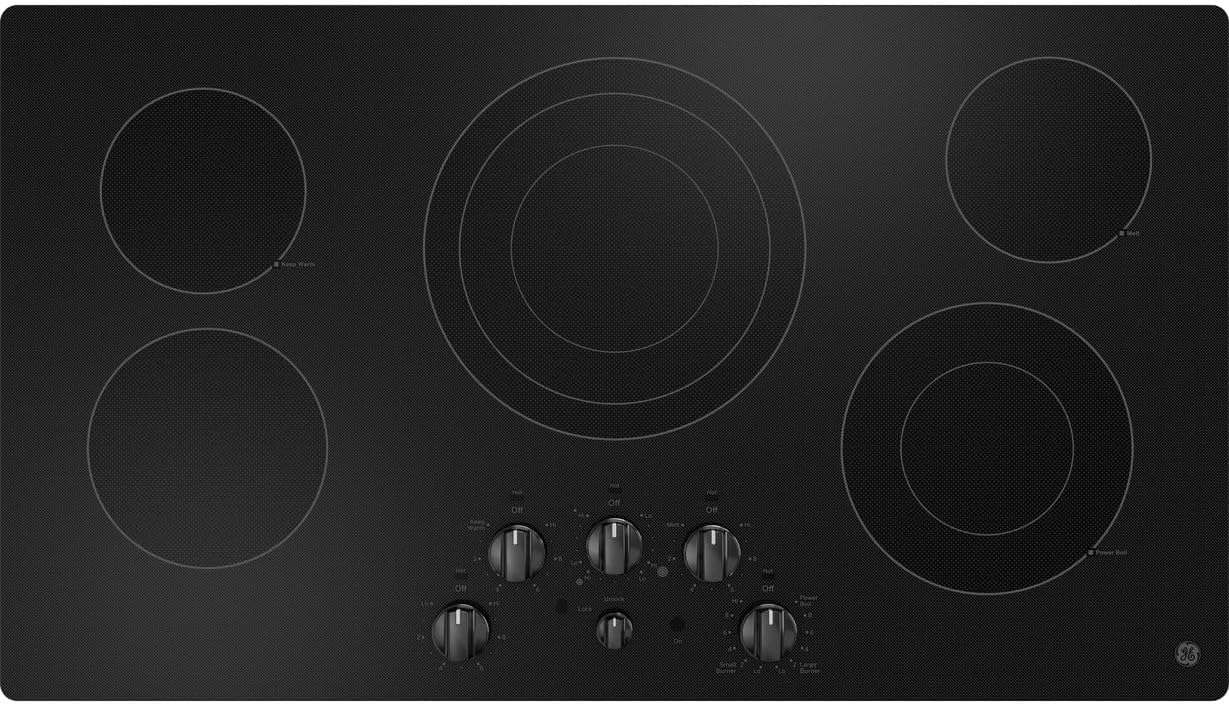 36.13" Black Electric Cooktop with 5 Burners