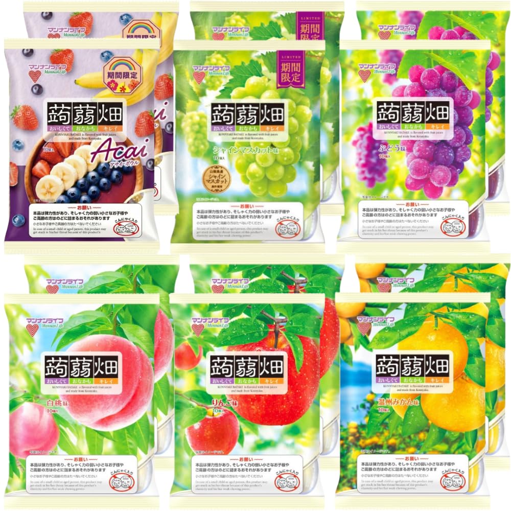 Amazon.co.jp: マンナンライフ 蒟蒻畑 計12袋セット (25g×10個入 6種