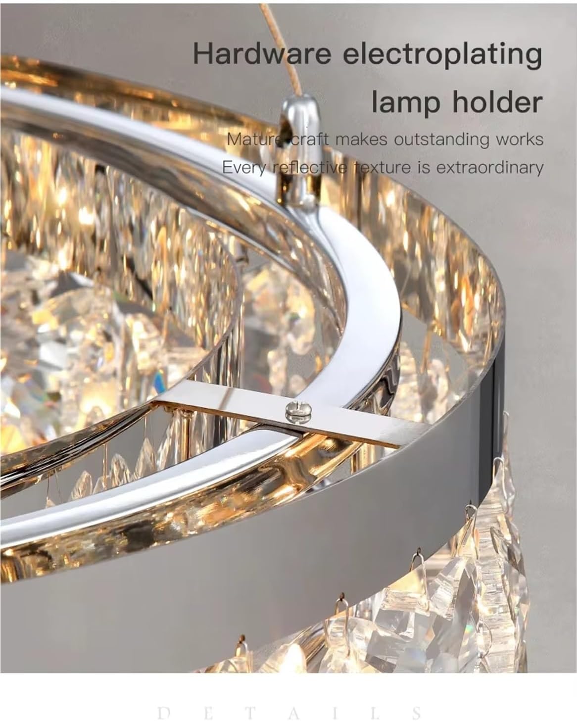 Modern Luxury Round Crystal LED Chandelier Living Room Ring Hanging Light Interior Decoration Light Dining Room Lighting Fixture,for Decoration