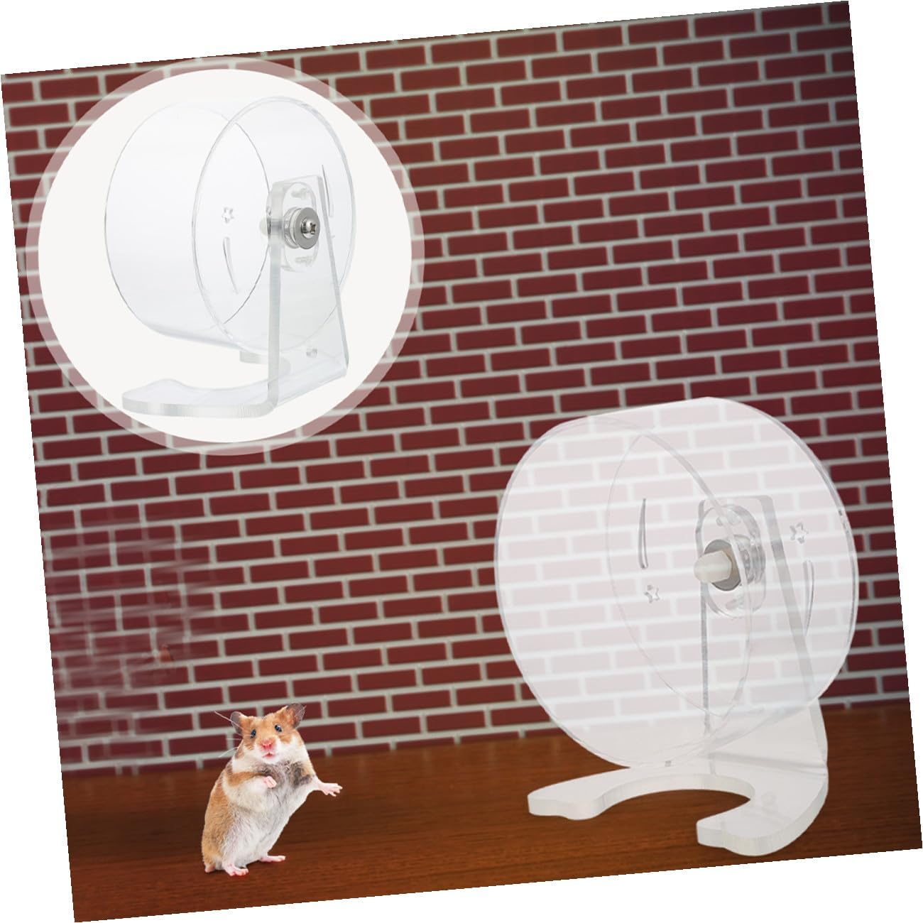 Artibetter Silent Hamster Exercise Wheel with Stand 22cm, Small Pet Activity for Gerbils Mice and Small Animals, Quiet Running Spinner Cage Accessory