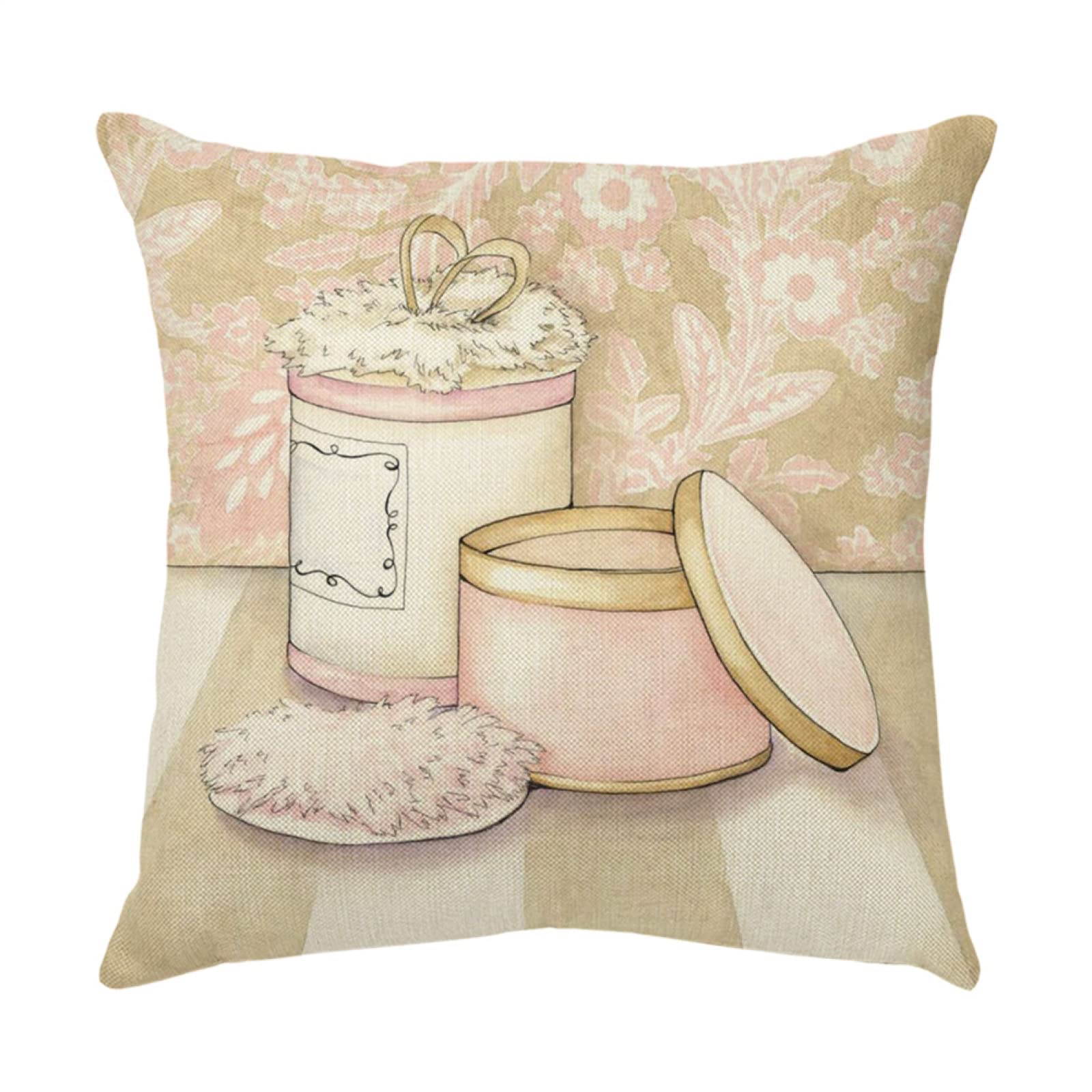 4 Piezas Funda de Almohada Tacones Rosa Fundas de Cojín Terciopelo Sencillo y Decorativo para Sofá Camas Dormitorio Coche Lino Cojines Throw Pillow Covers 80x80cm/32x32 Inch